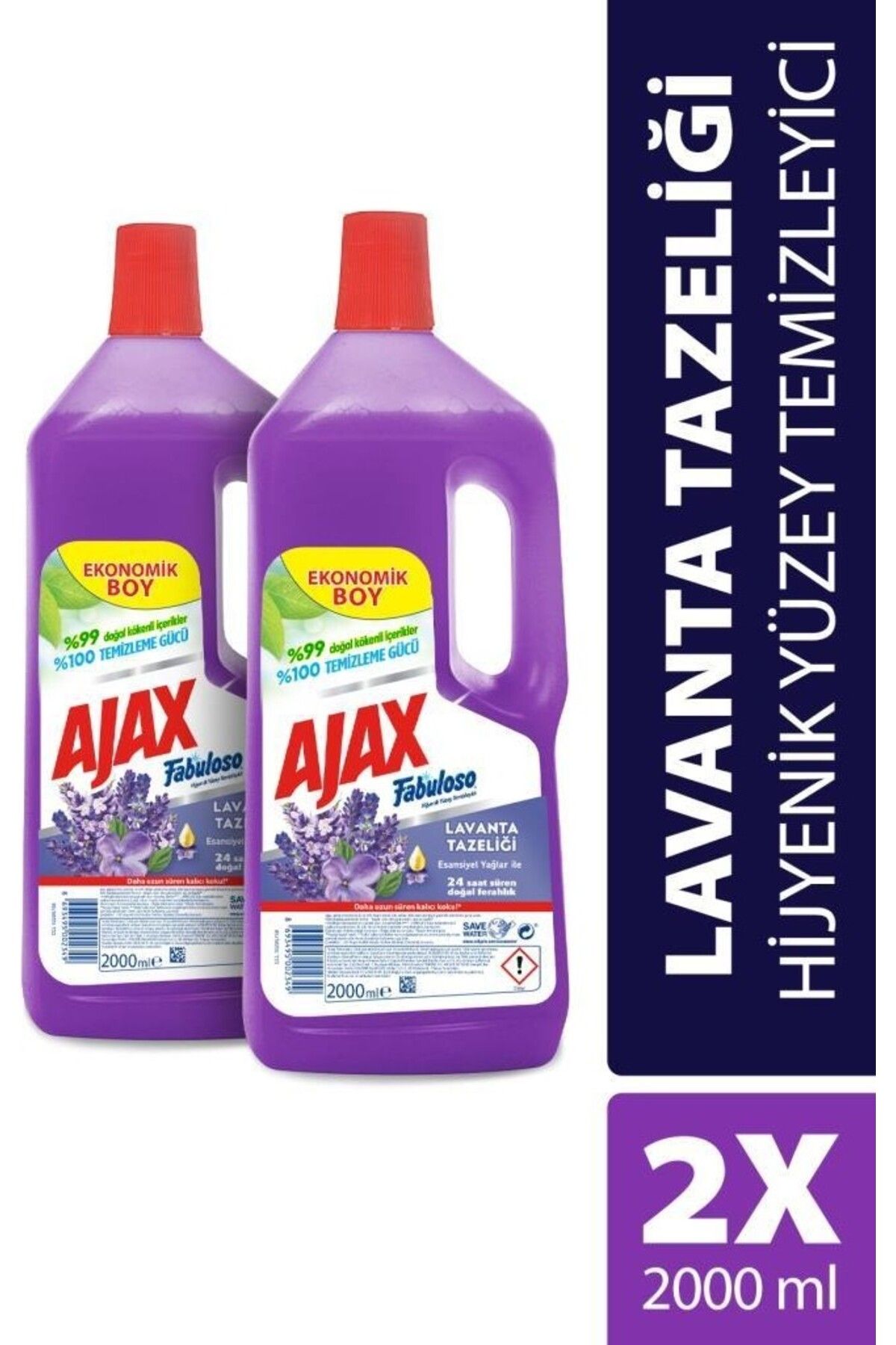 Ajax Fabuloso Yüzey Temizleyici Lavanta 2X2000 ml