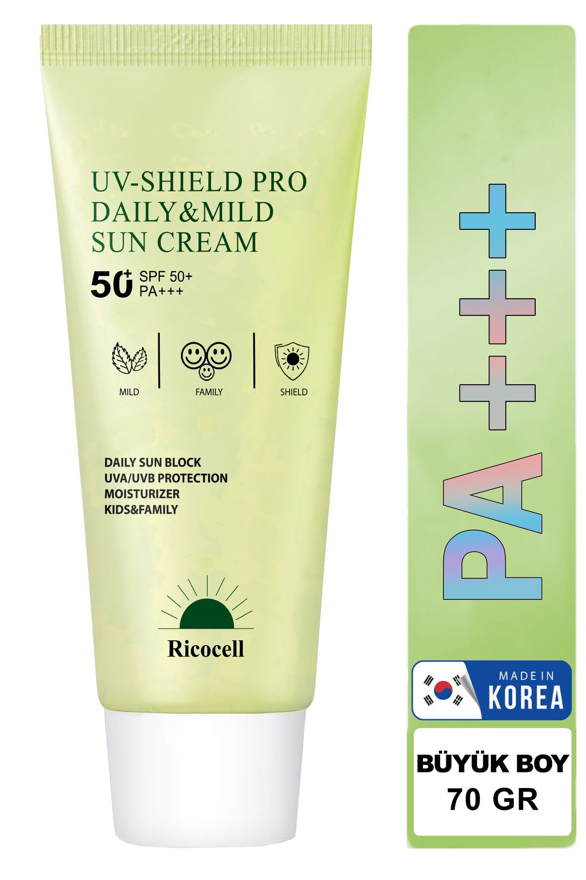 RİCOCELL Korean Yeşil Çay Içeren Yatıştırıcı Nemlendirici Spf50 Pa Güneş Kremi