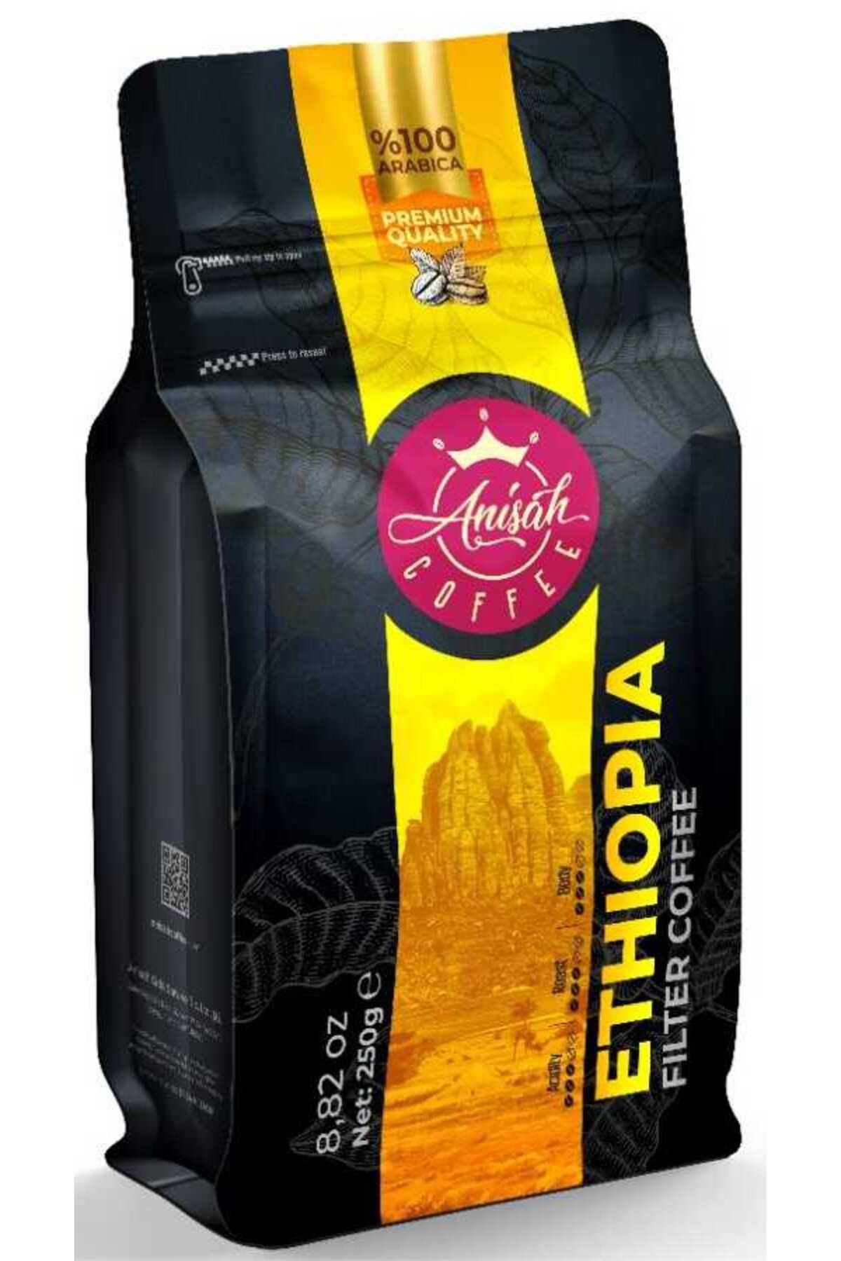 Anisah Coffee %100 Arabica Etiyopya Çekirdek Filtre Kahve 250g | Orta Gövdeli & Narin Çiçek Notalı