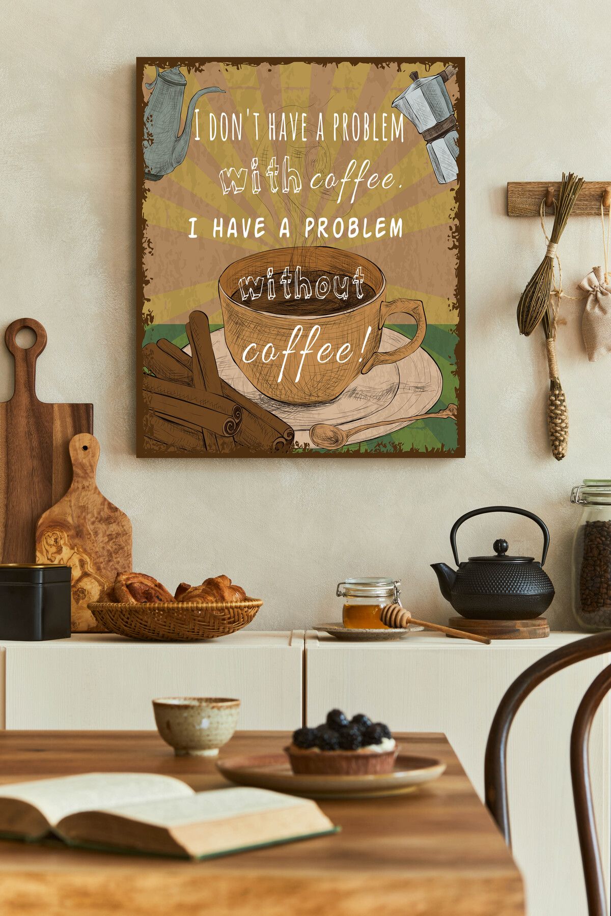 arzuönler Kahve Temalı Dekoratif Kanvas Tablo