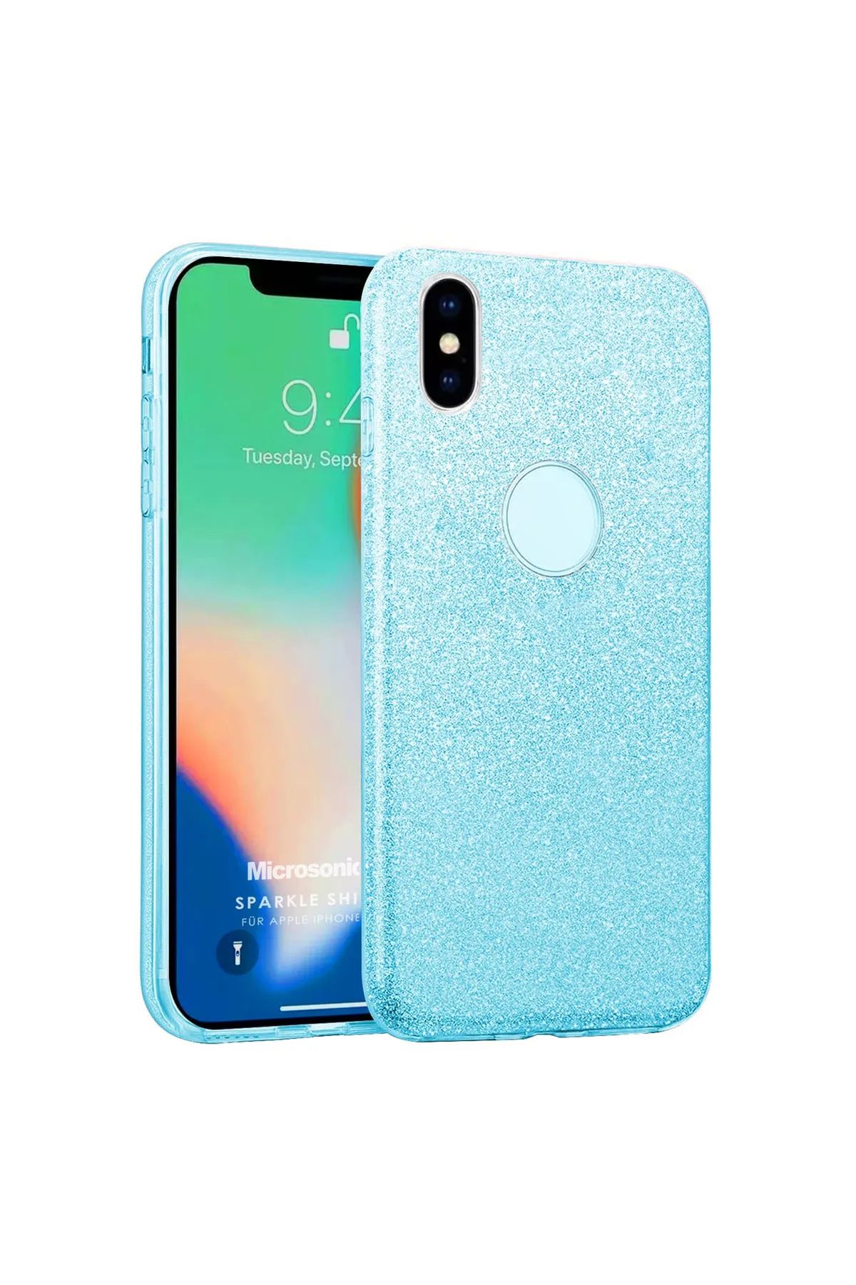 Microsonic Iphone Xs Max Uyumlu Kılıf Sparkle Shiny Mavi