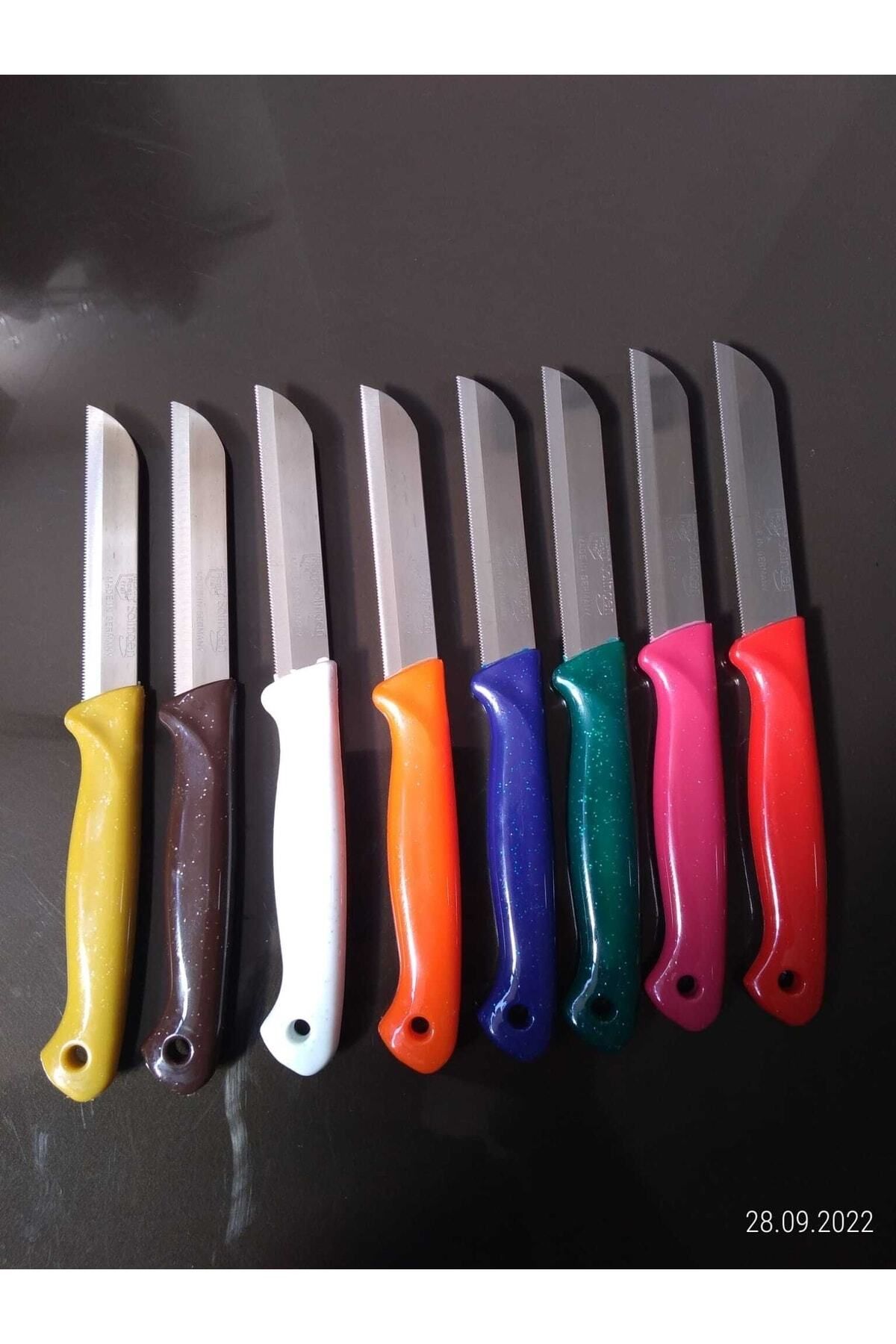 Russet 8 Adet Tırtıklı Alman Mutfak Bıçağı Takım Meyve Sebze Kesim Bıçak Seti (Çoklu Renk)