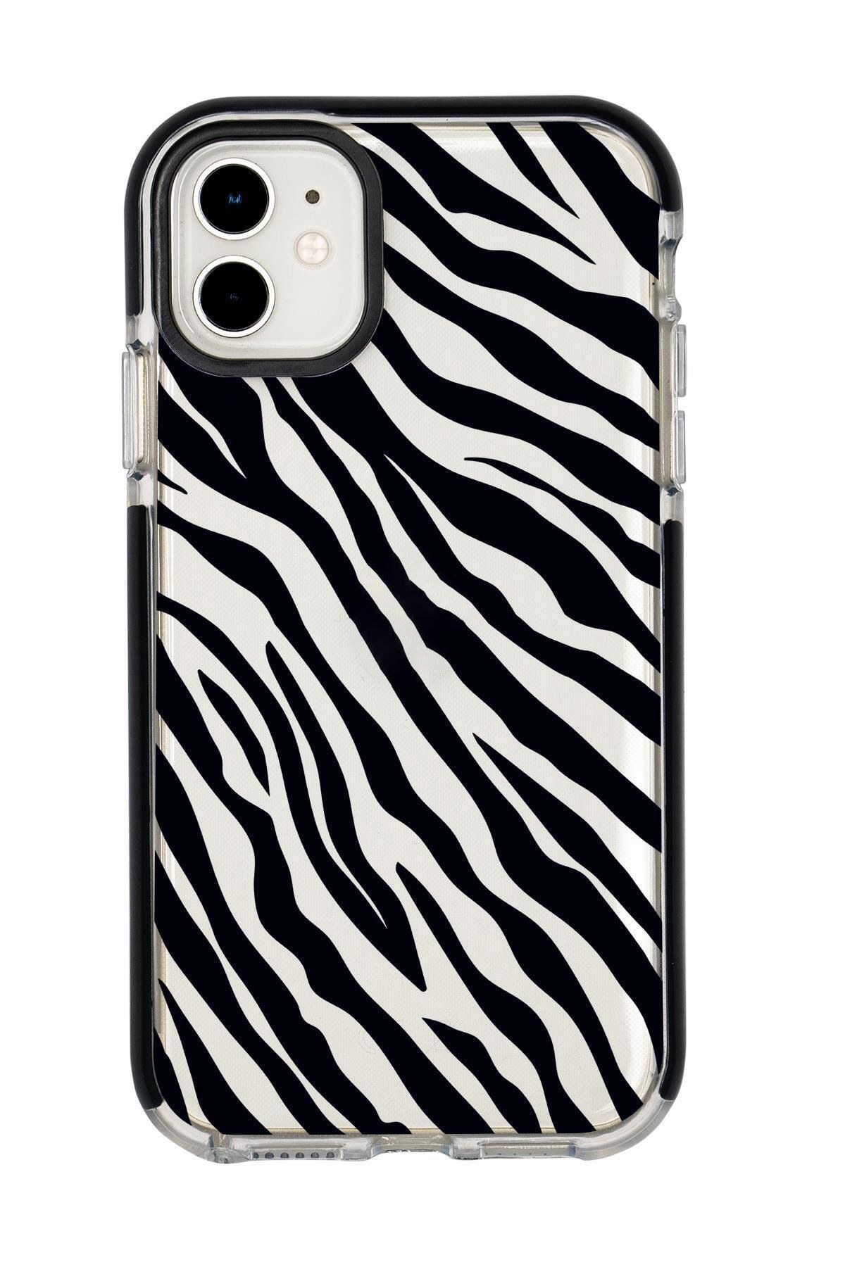 mooodcase Iphone 11 Zebra Pattern Candy Bumper Silikonlu Telefon Kılıfı