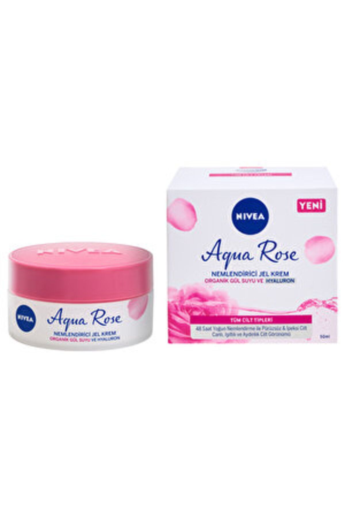 NIVEA ( 3 ADET ) Nivea Aqua Rose Organik Gül Suyu İçeren Nemlendirici Jel Yüz Kremi 50 ml