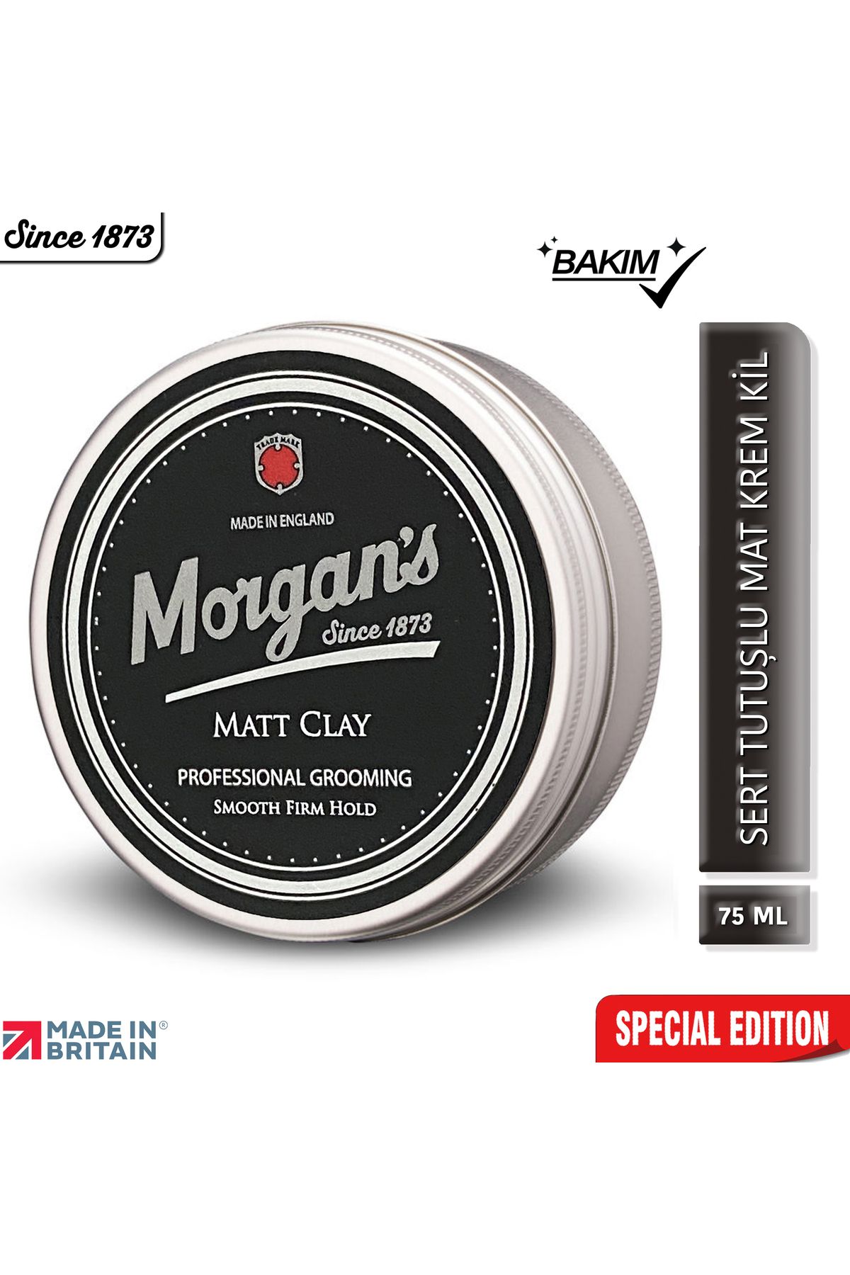 Morgan's Pomade Morgan's Matt Clay Smooth Firm Hold - Güçlü Tutuş Sağlayan Şekillendirici Kil 75 ml