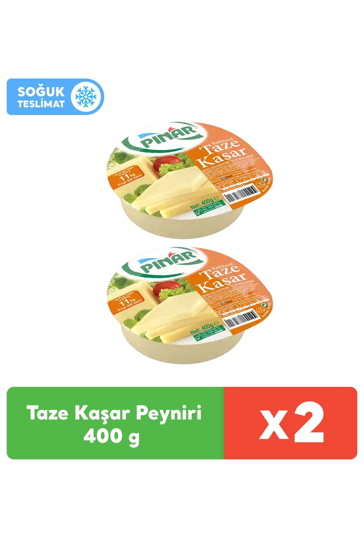 Pınar Taze Kaşar Peyniri 400 g x 2 Adet
