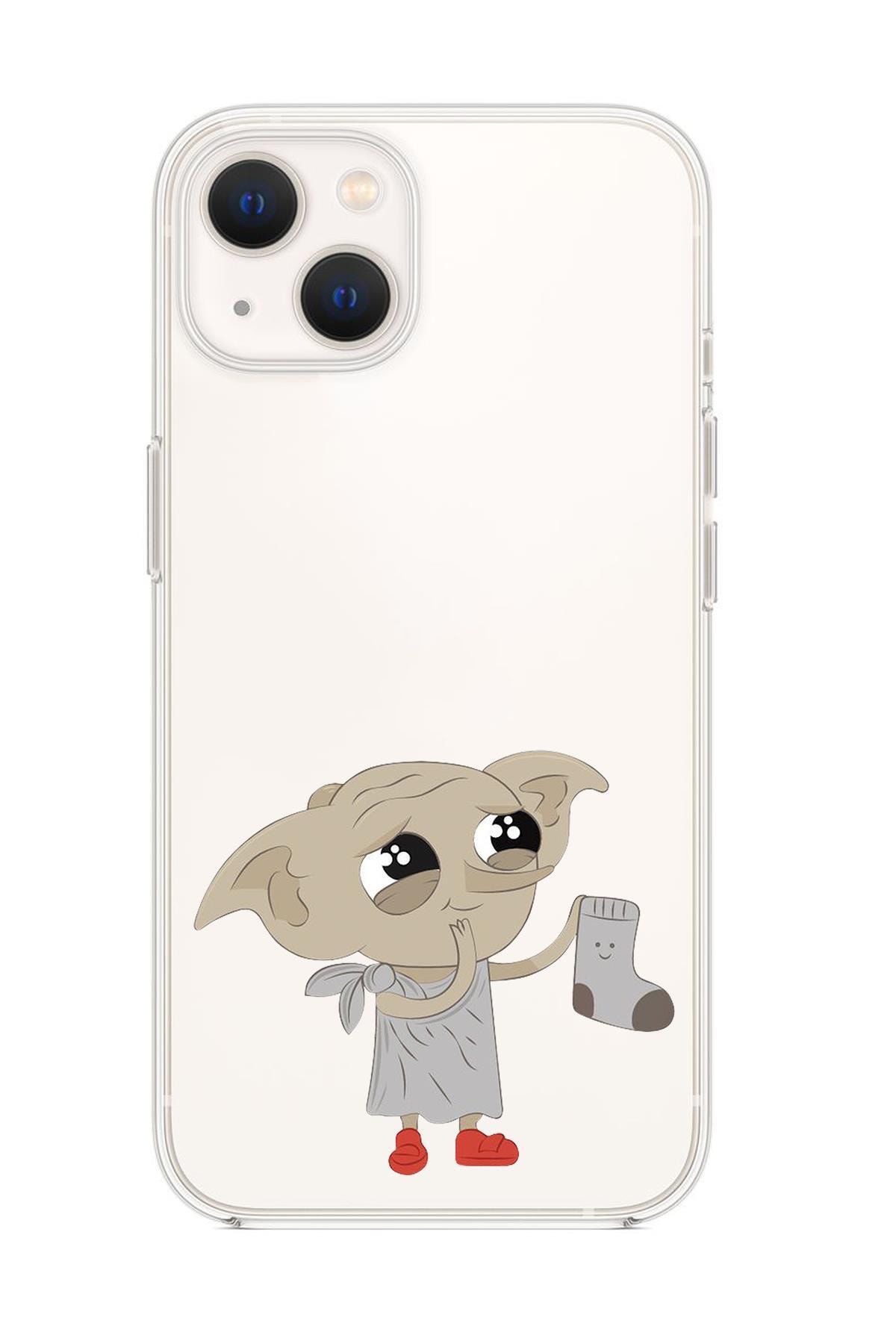 mooodcase Iphone 13 Uyumlu Dobby Desenli Premium Silikonlu Şeffaf Telefon Kılıfı