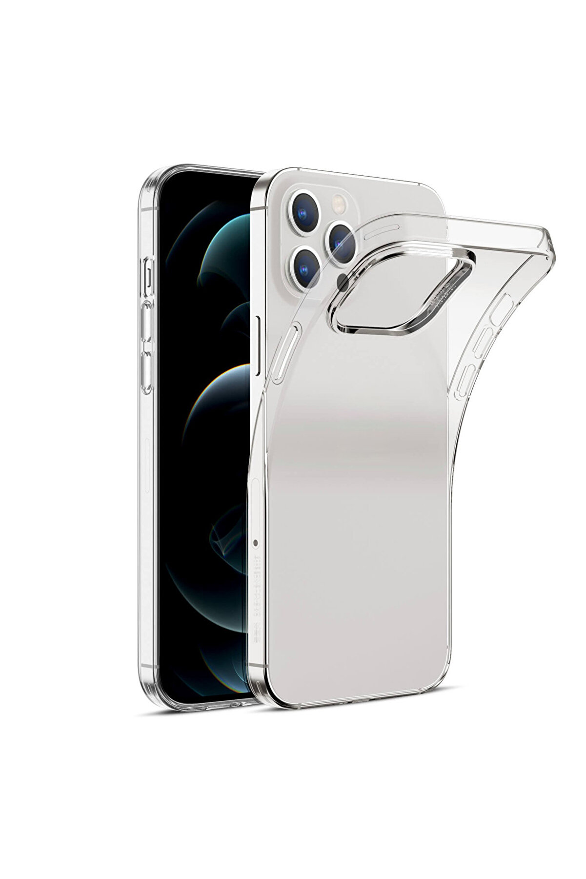 Fibaks Iphone 12 Pro Max Uyumlu A+ Şeffaf Lüx Süper Yumuşak 0.3mm Ince Slim Silikon Kılıf