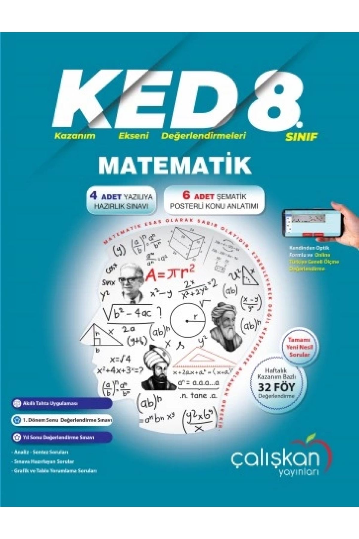 Çalışkan Yayınları 8. Sınıf LGS Matematik (KED) Kazanım Ekseni Değerlendirmeleri