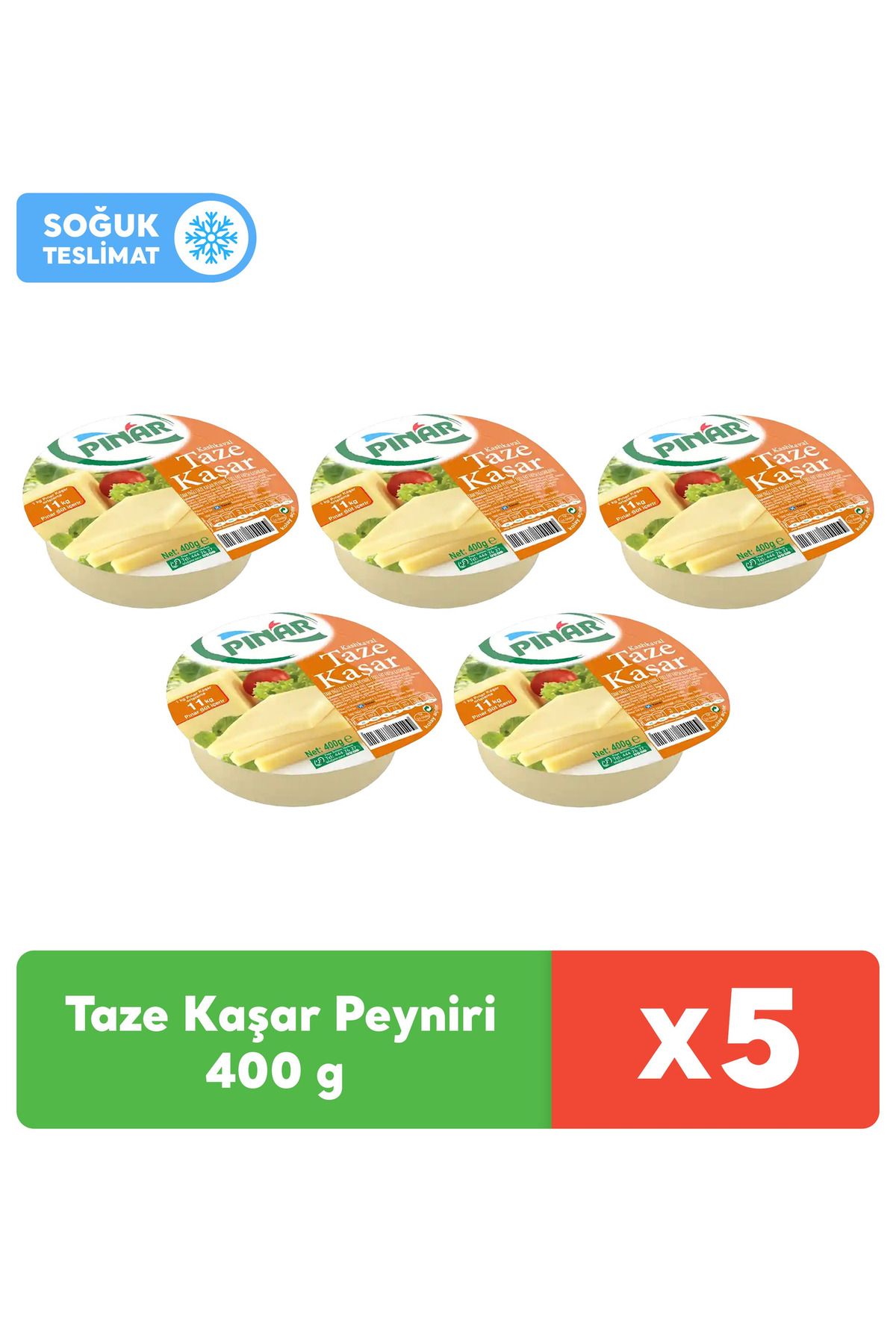 Pınar Taze Kaşar Peyniri 400 g x 5 Adet