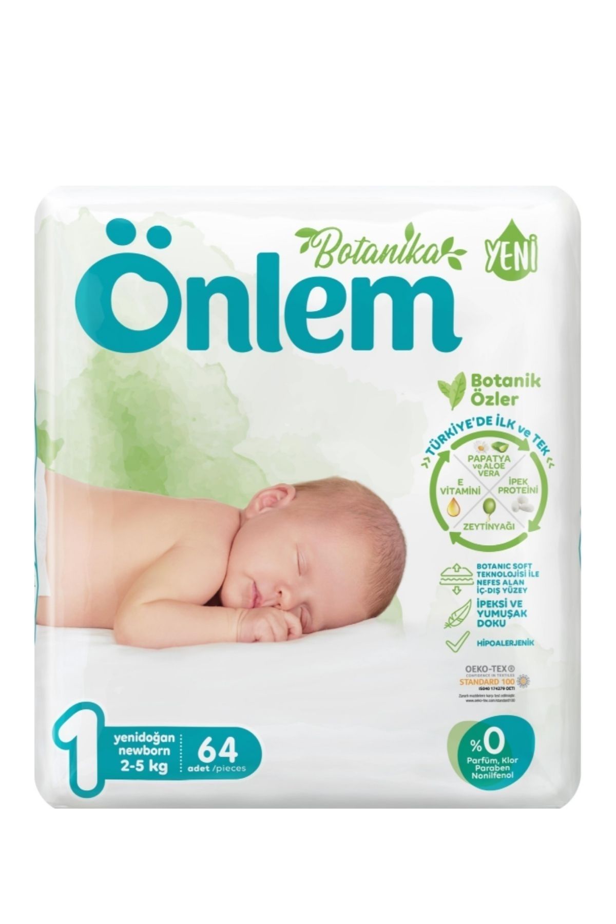 ÖNLEM Botanika Bebek Bezi Newborn Jumbo 1 Numara 64 Adet