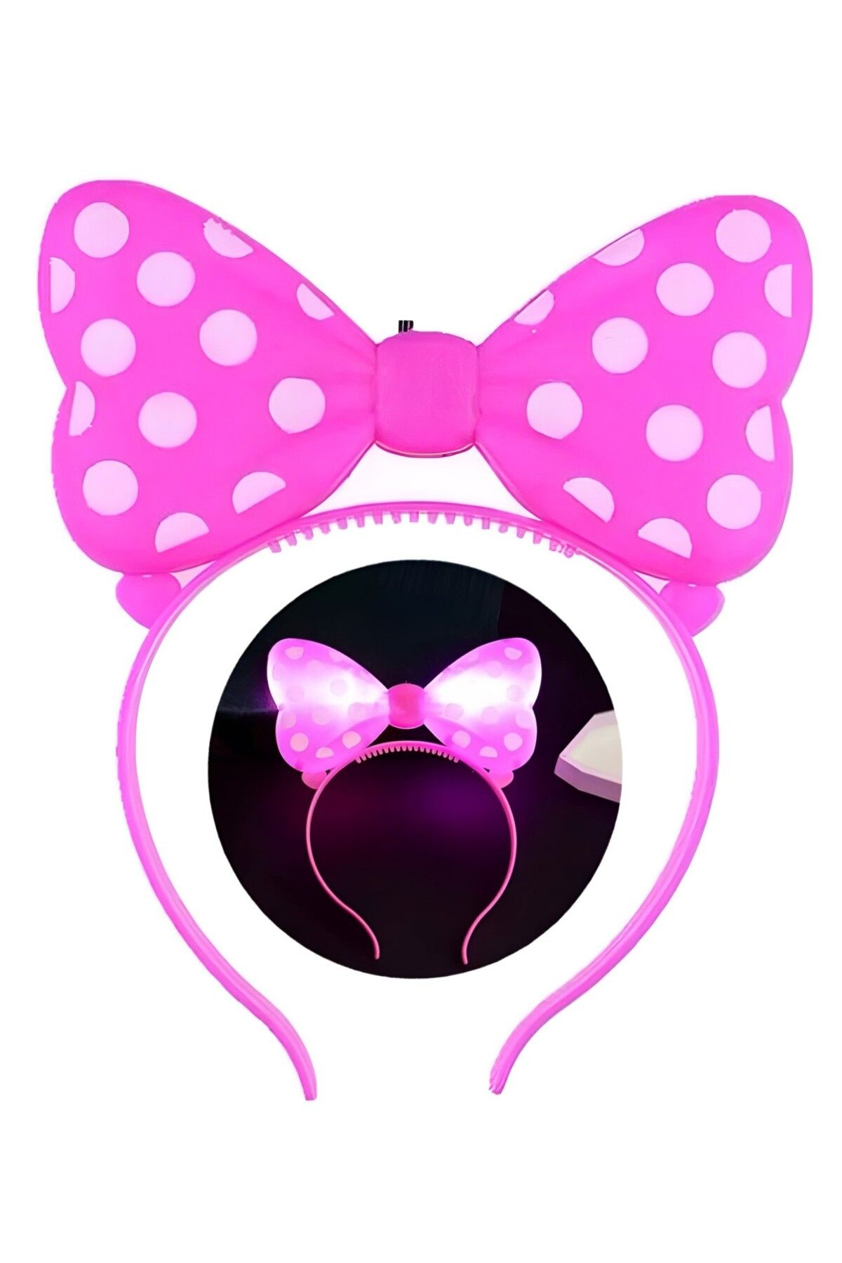 RoseRoi Minnie Mouse Fiyonklu Işıklı Taç Fiyonk Işıklı Taç