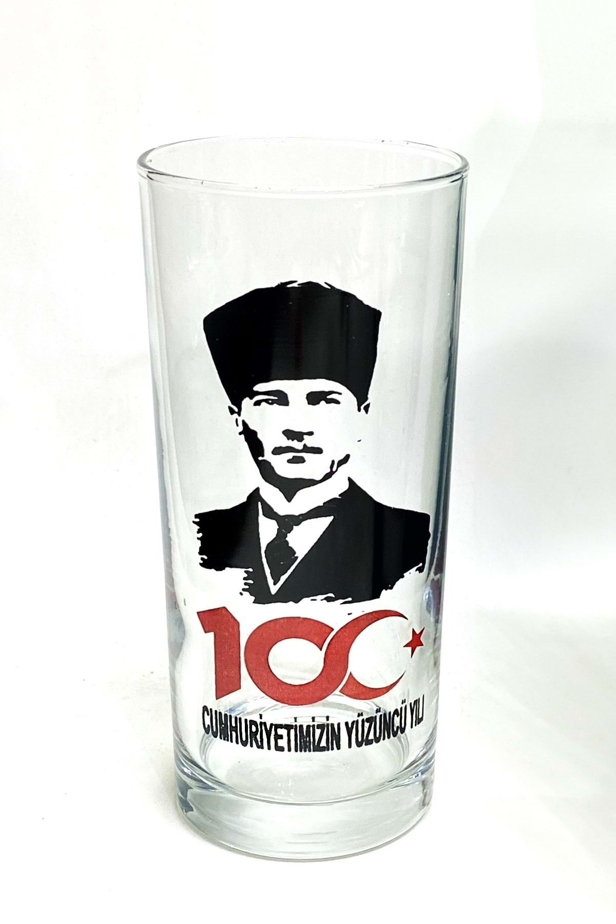 Jenisa 2li Atatürk Baskılı Cumhuriyetimizin 100. Yılı Özel Tasarım Cam Rakı Bardağı