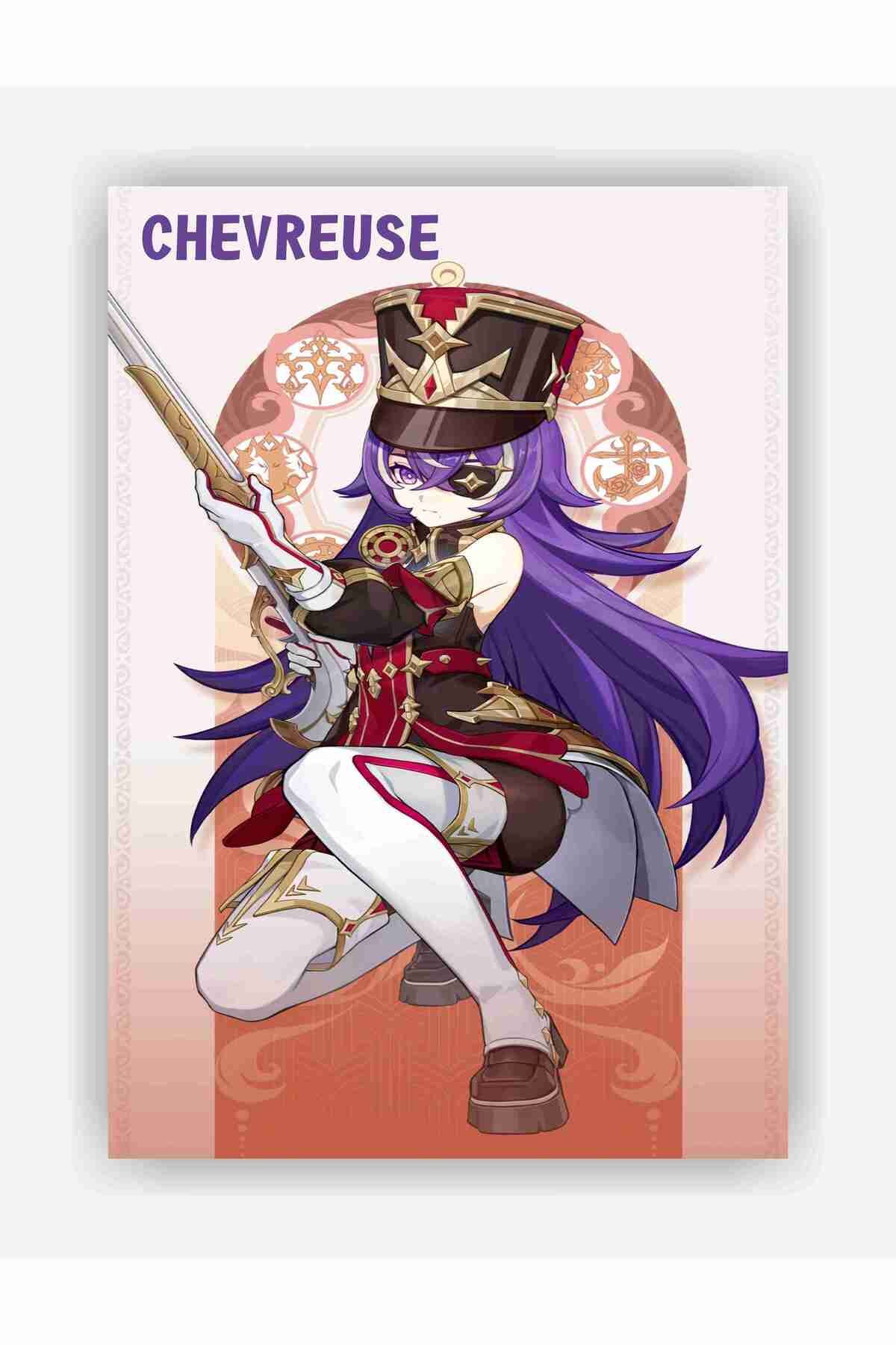 Genel Markalar Genshin Impact Chevreuse Gaming Anime Duvar Posteri - Kalın Kağıt - Çerçevesiz