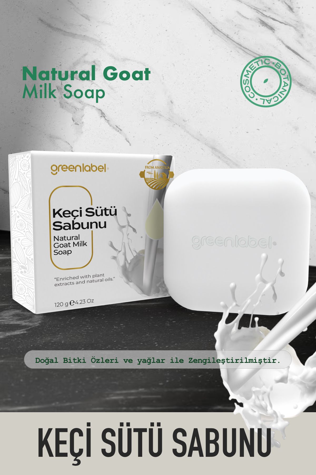 Green Label Keçi Sütü Sabunu Natural Nem Dengeleyici 120gr.