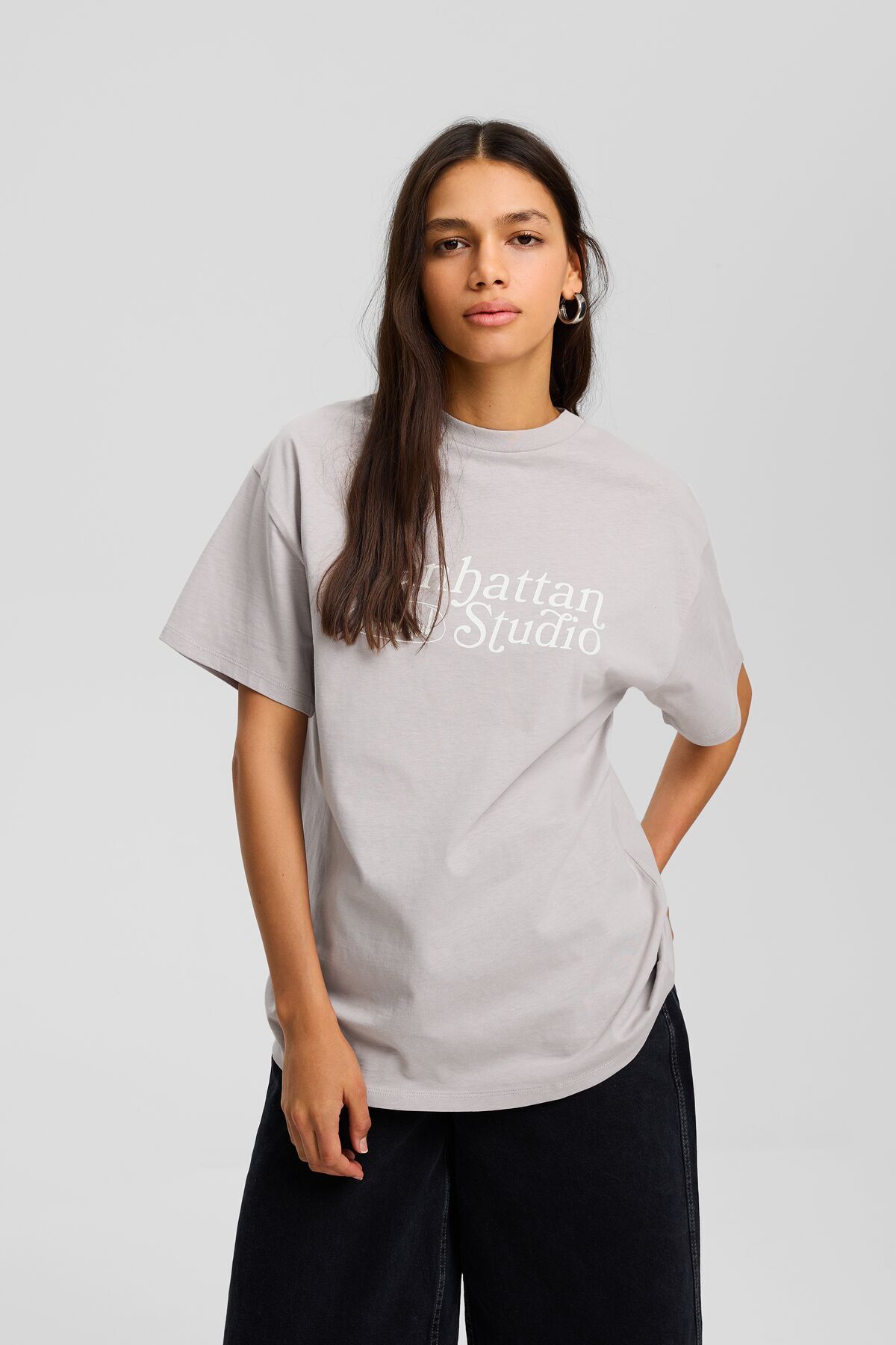 Bershka Desenli kısa kollu t-shirt