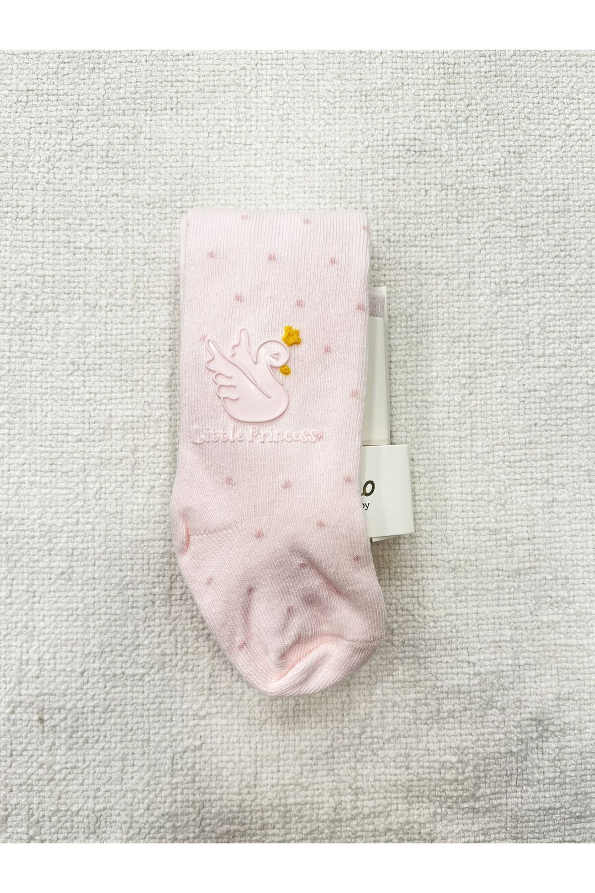 Katamino KATAMİNO kız bebek pamuklu külotlu çorap kabartmalı kuğu desenli