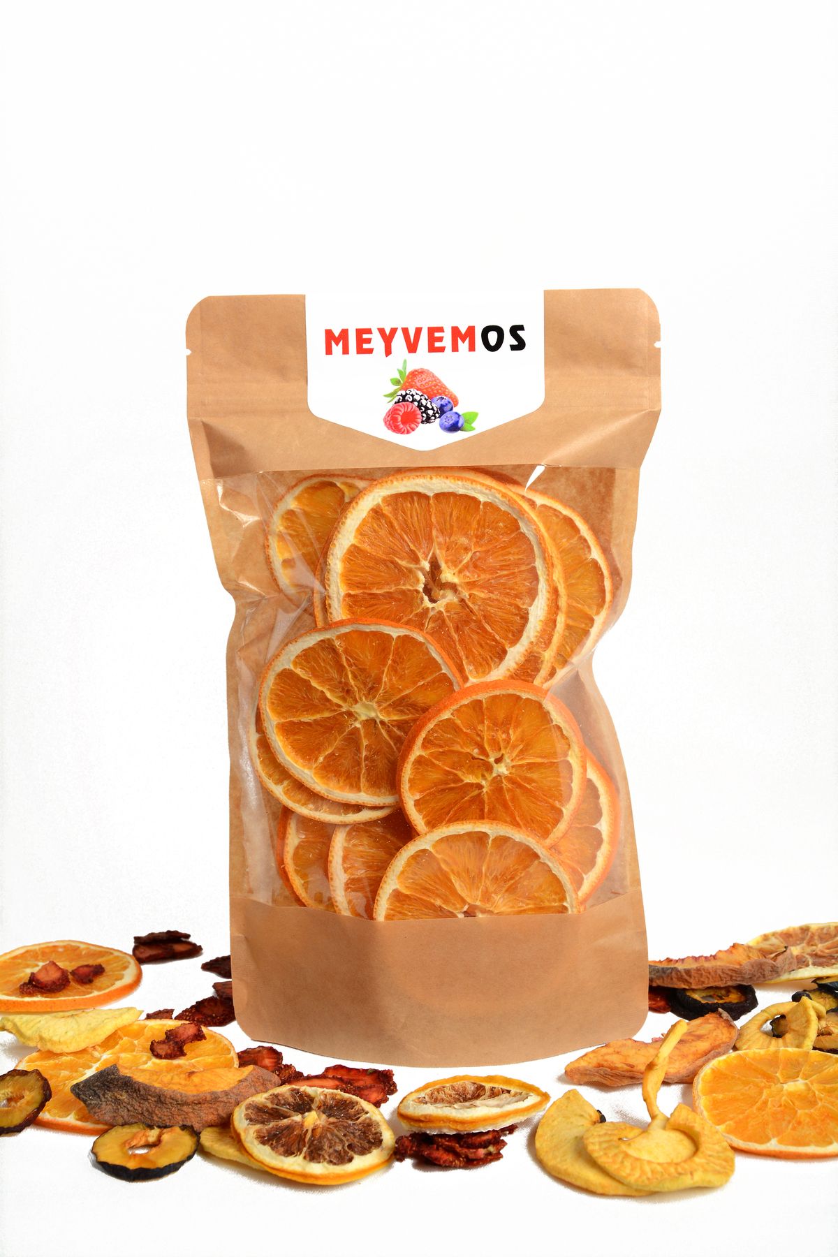 MEYVEMOS Kurutulmuş Portakal Meyve Cipsi 100gram (KİLİTLİ PAKET)
