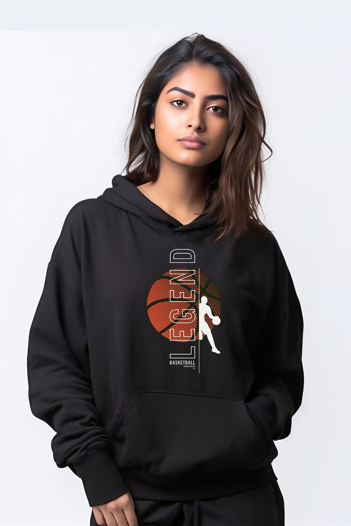 ADA BEBEK ÇOCUK Legend Basketball Tarz Kapşonlu Kadın Sweatshirt