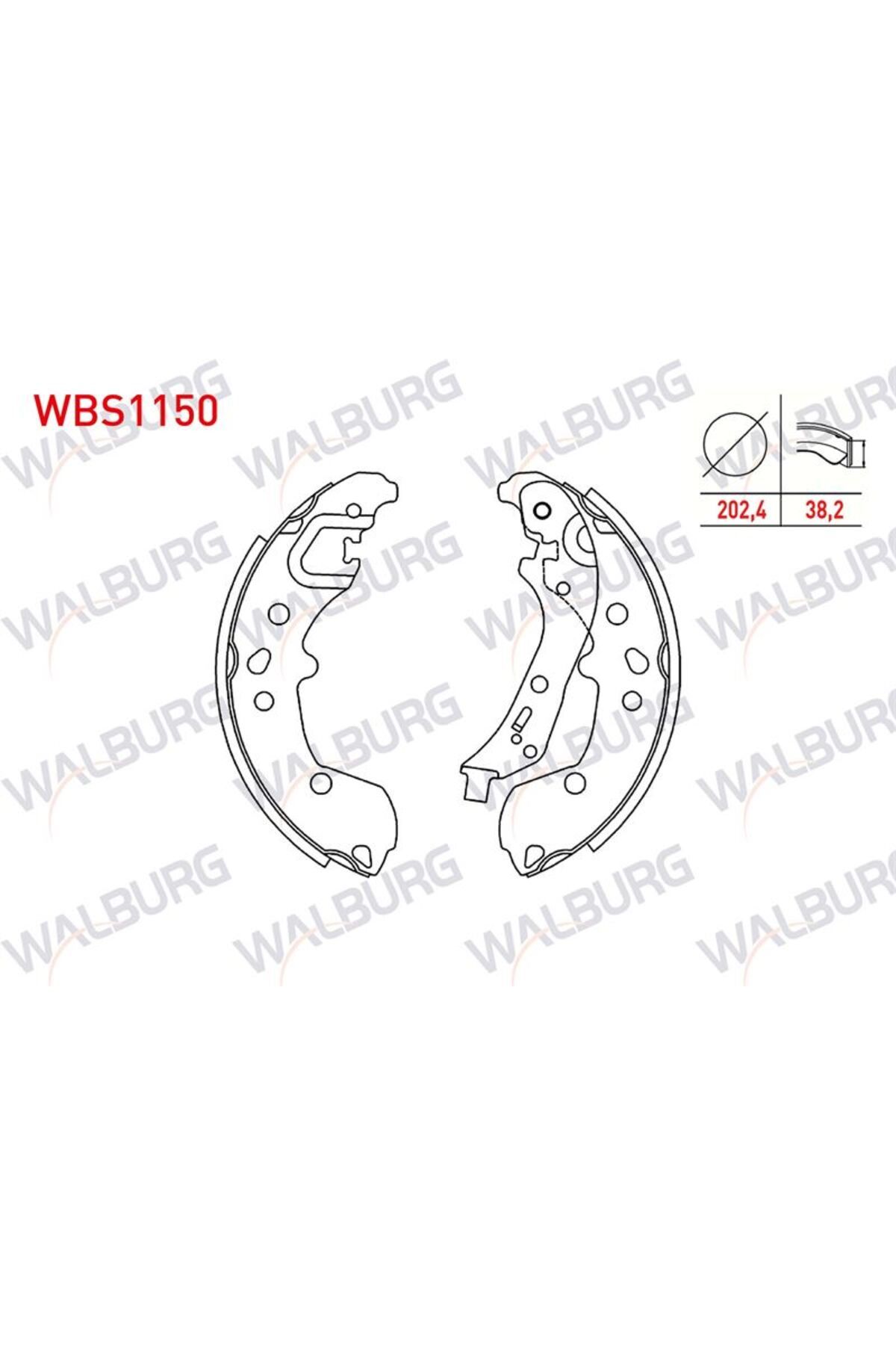 WALBURG Fren Pabuc Balata Arka Levyelı 202,4x38,2mm Volkswagen Polo (AW1) 2018-/ Seat Ibıza V (KJ1) 2017-wbs