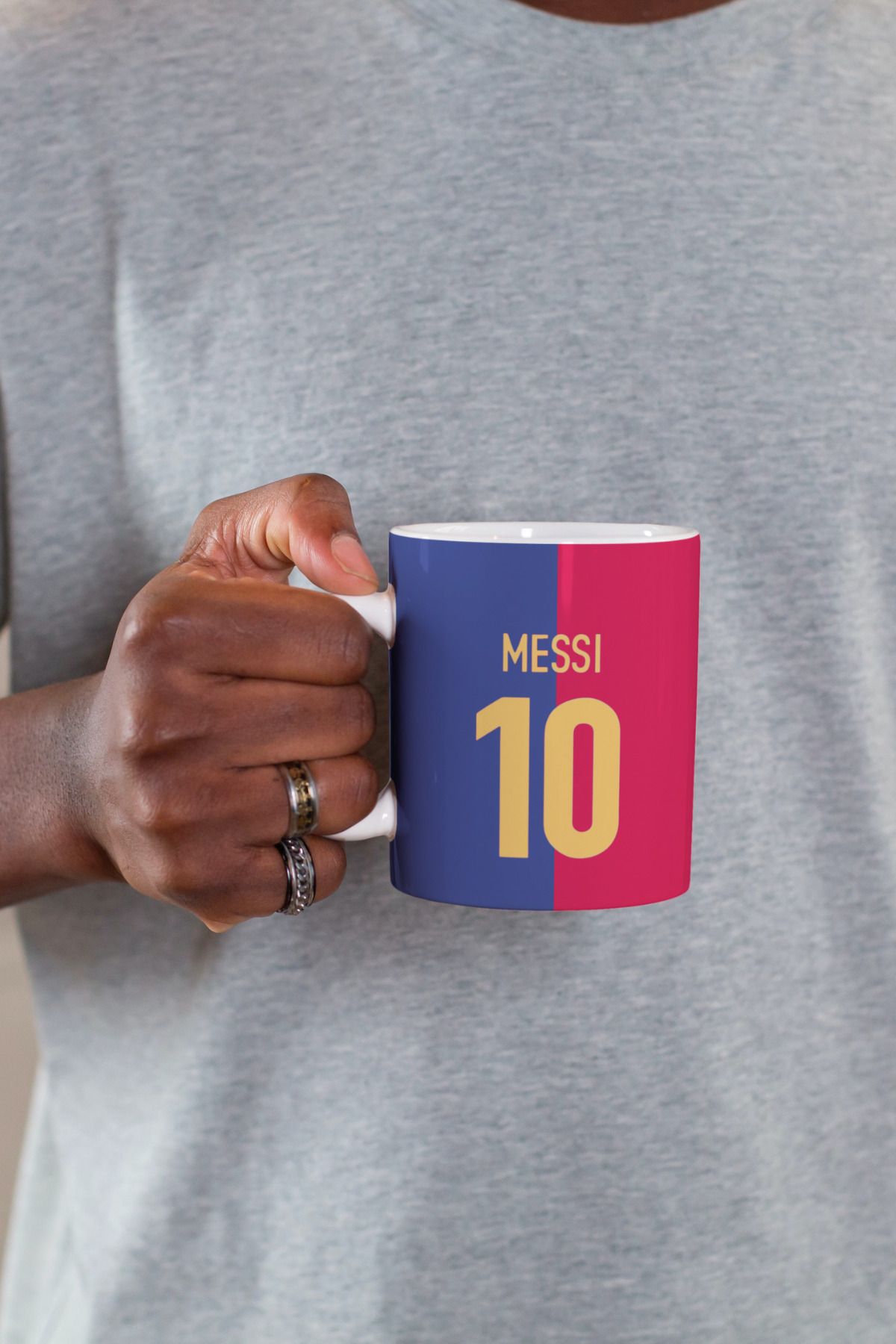 İBİSAF özel futbo Barcelona tasarım hediye kutulu Porselen Baskılı Kupa Bardak