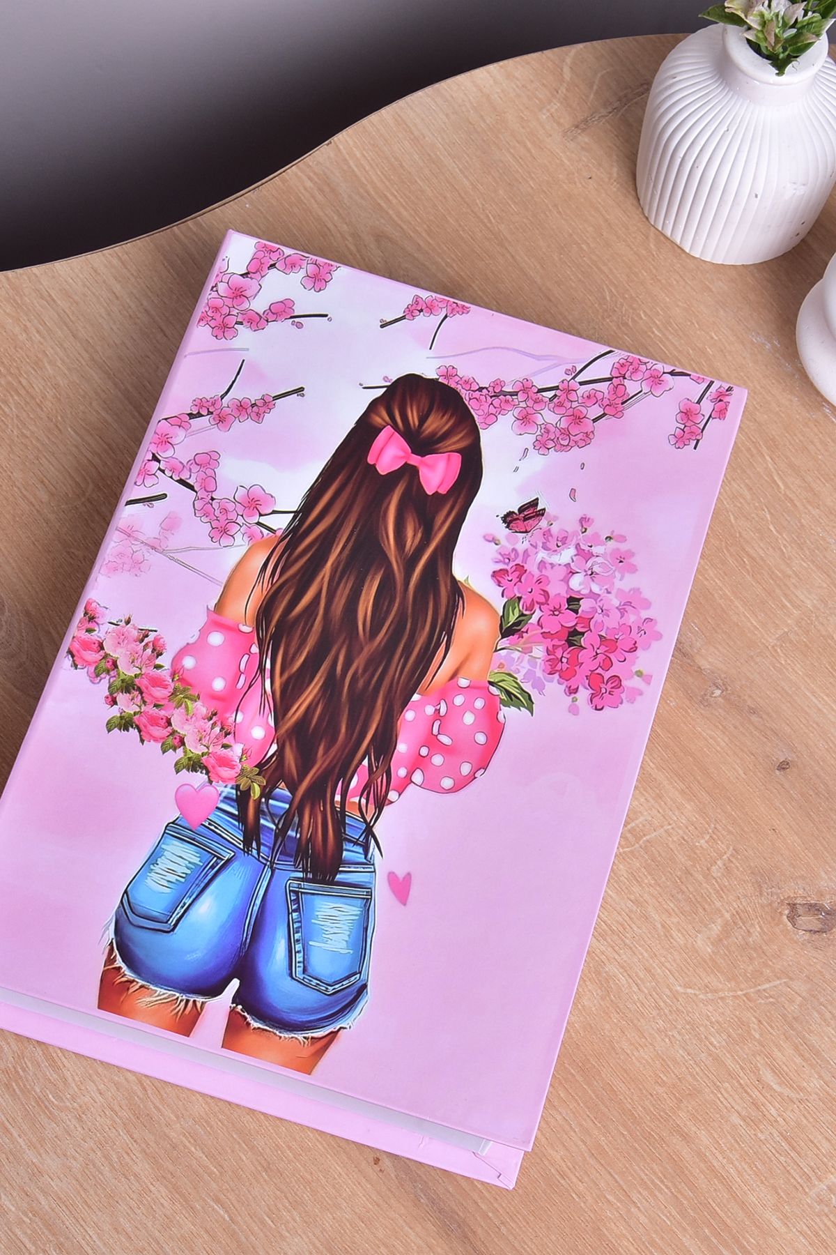yhfoto Pink Girl Book box - Dekoratif Kutu - Kitap Kutu - Pink Girl