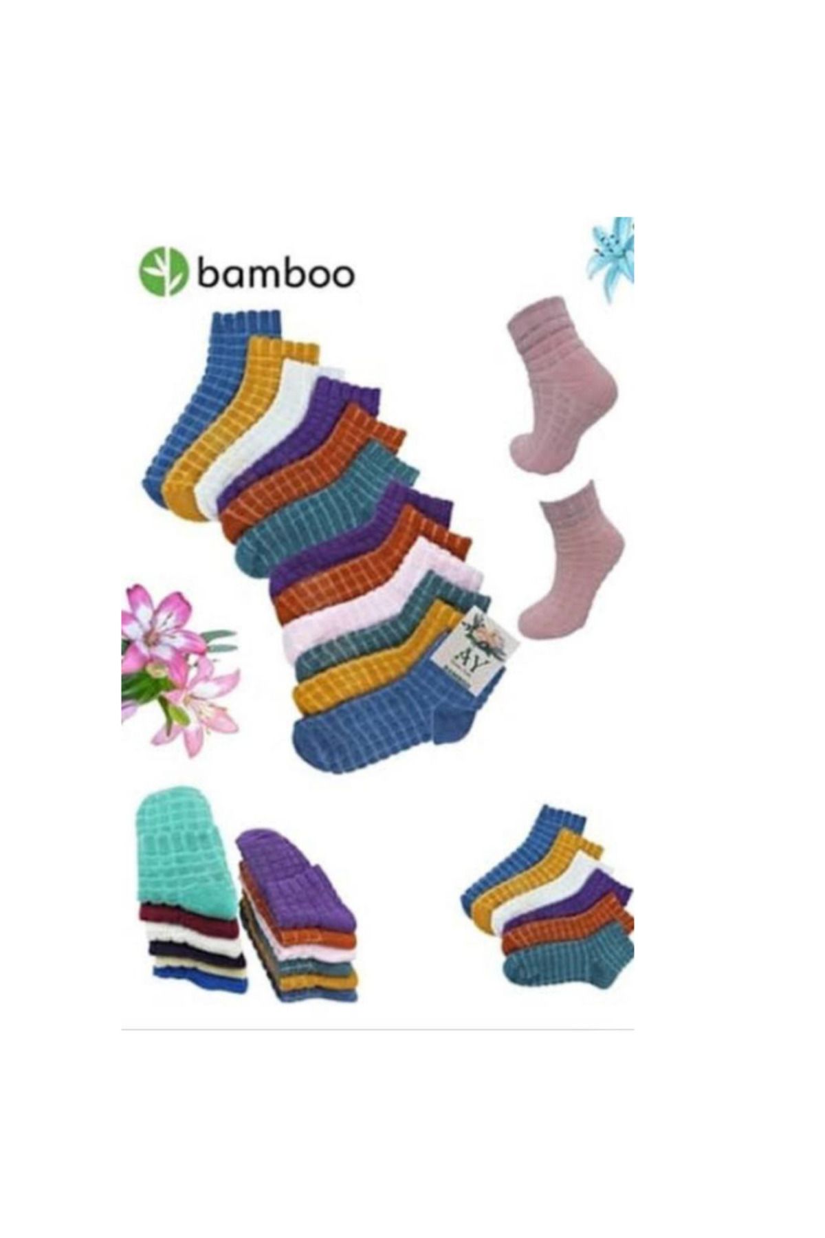 Nilson Kadın Kabartma Kışlık Ters Havlu 6 Çift Karma Renk Çorap Seti