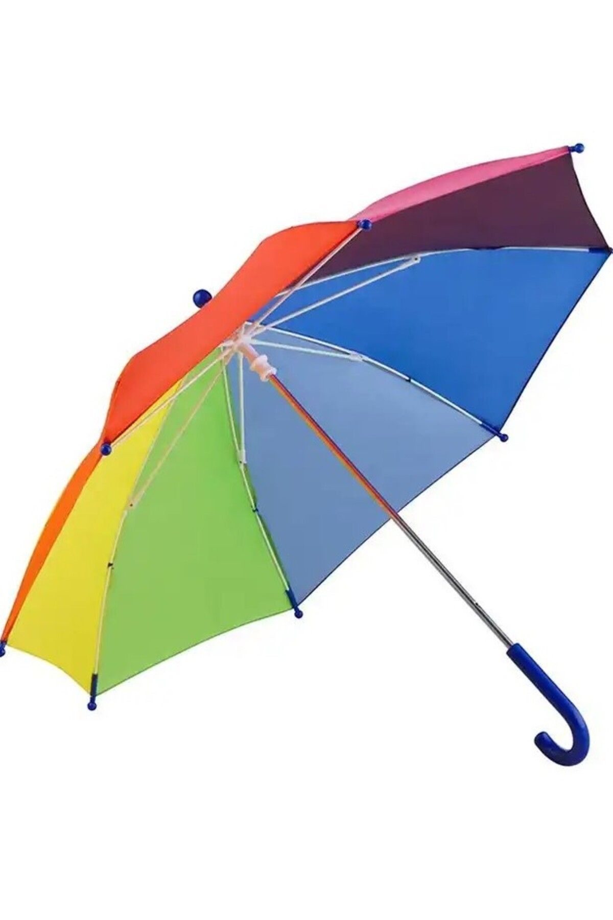 7 Moda Kids Baston Gökkuşağı Renk Çocuk Şemsiyesi, Dekor Şemsiyesi Küçük