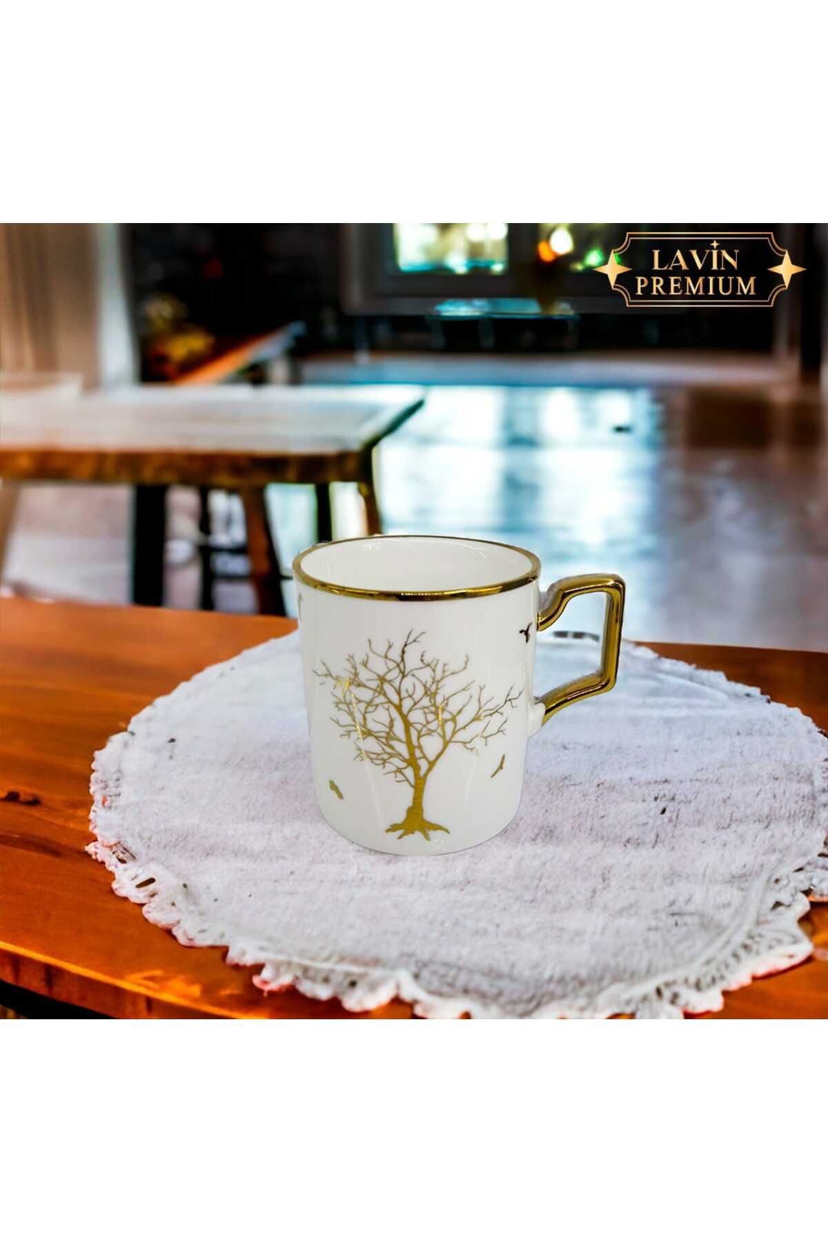 Lavin Olivia porselen yaldızlı kupa bardak