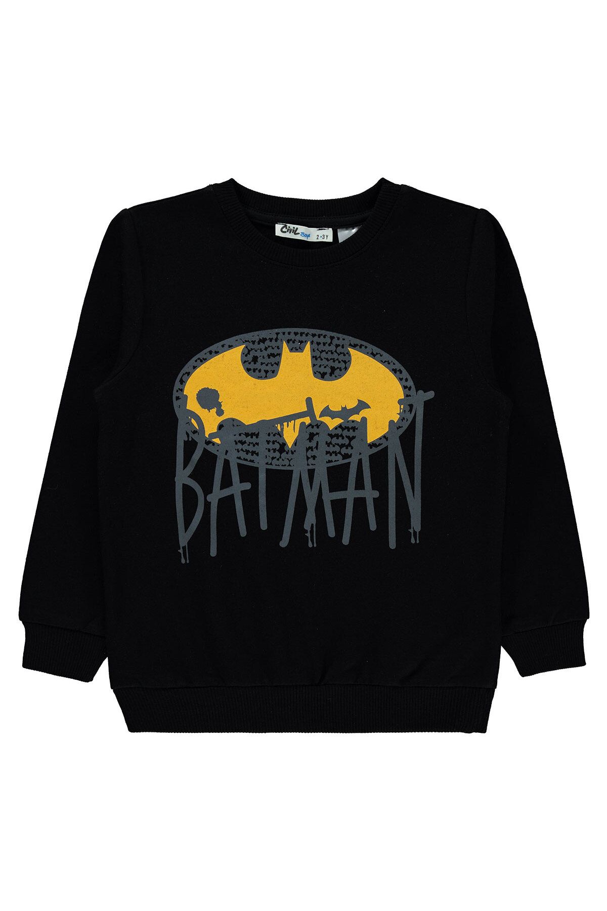 Batman Erkek Çocuk Sweatshirt 2-5 Yaş Siyah