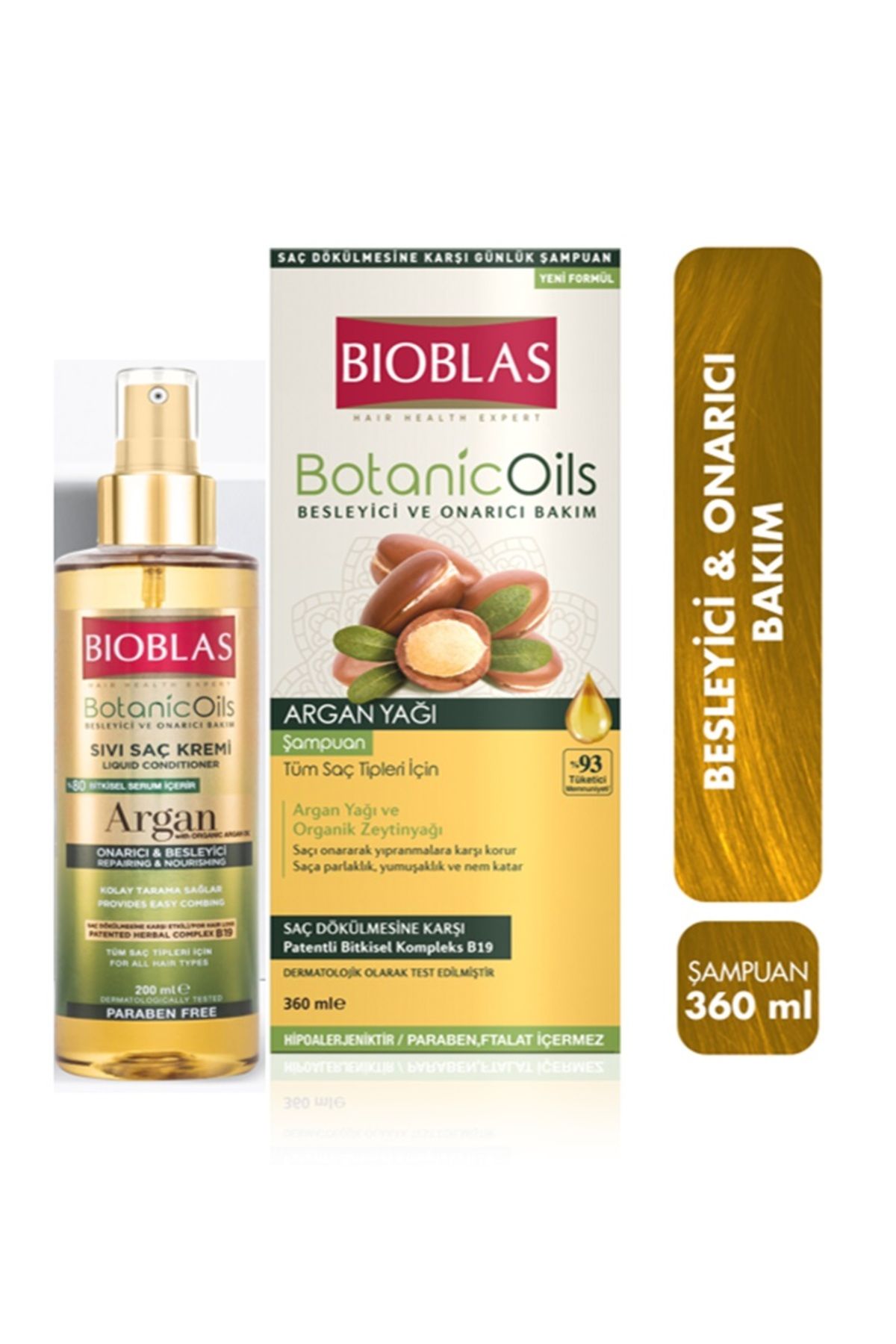 Bioblas Botanic Oils Argan Yağlı Şampuan 360ml + Sıvı Saç Kremi Set