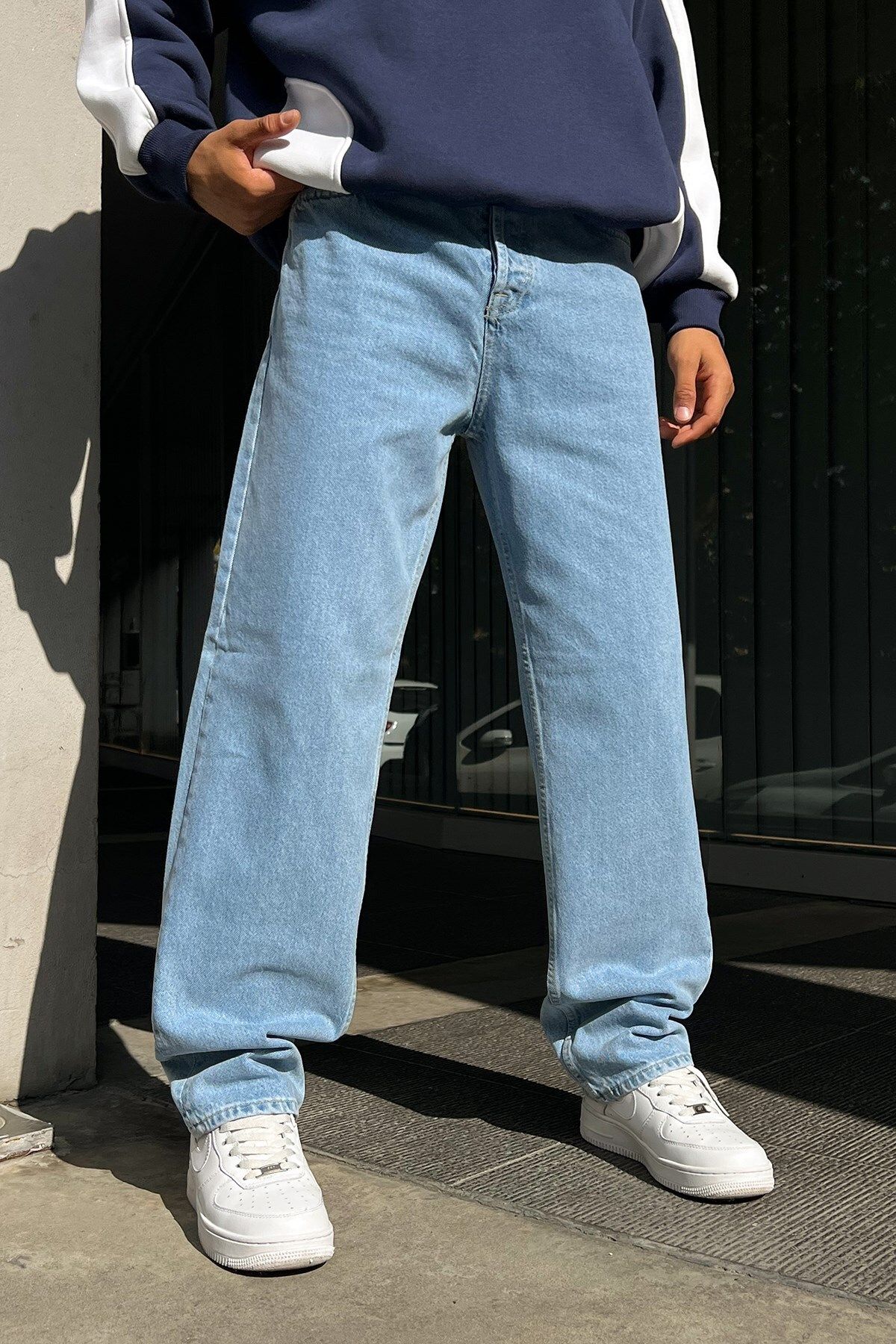 Flaw Wear Basic Buz Mavi Baggy Jean