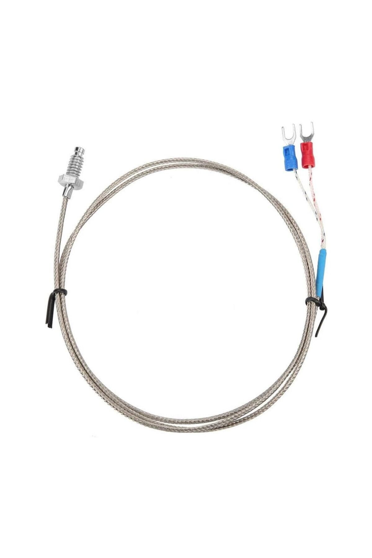 ROBİZ K Tip Thermocouple Sıcaklık Isı Sensörü 1 Metre 0c / 800c Paslanmaz Çelik M6 Dişli Prob K Tip