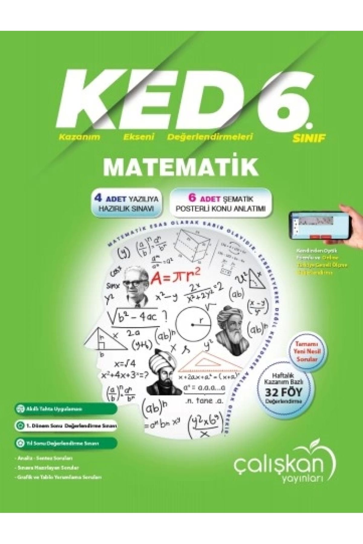 Çalışkan Yayınları 6. Sınıf Matematik (KED) Kazanım Ekseni Değerlendirmeleri