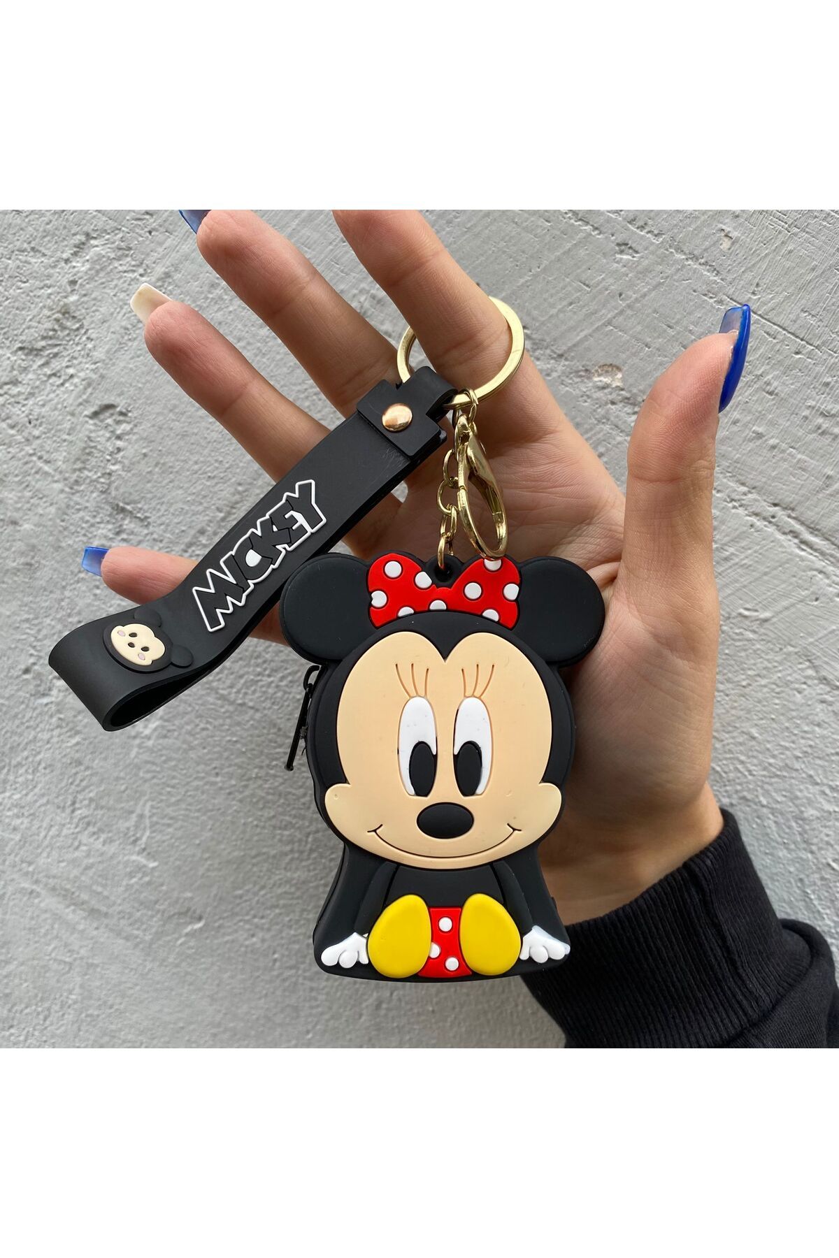 Köstebek Siyah Mickey Mouse Silikon Bozuk Para Cüzdanı