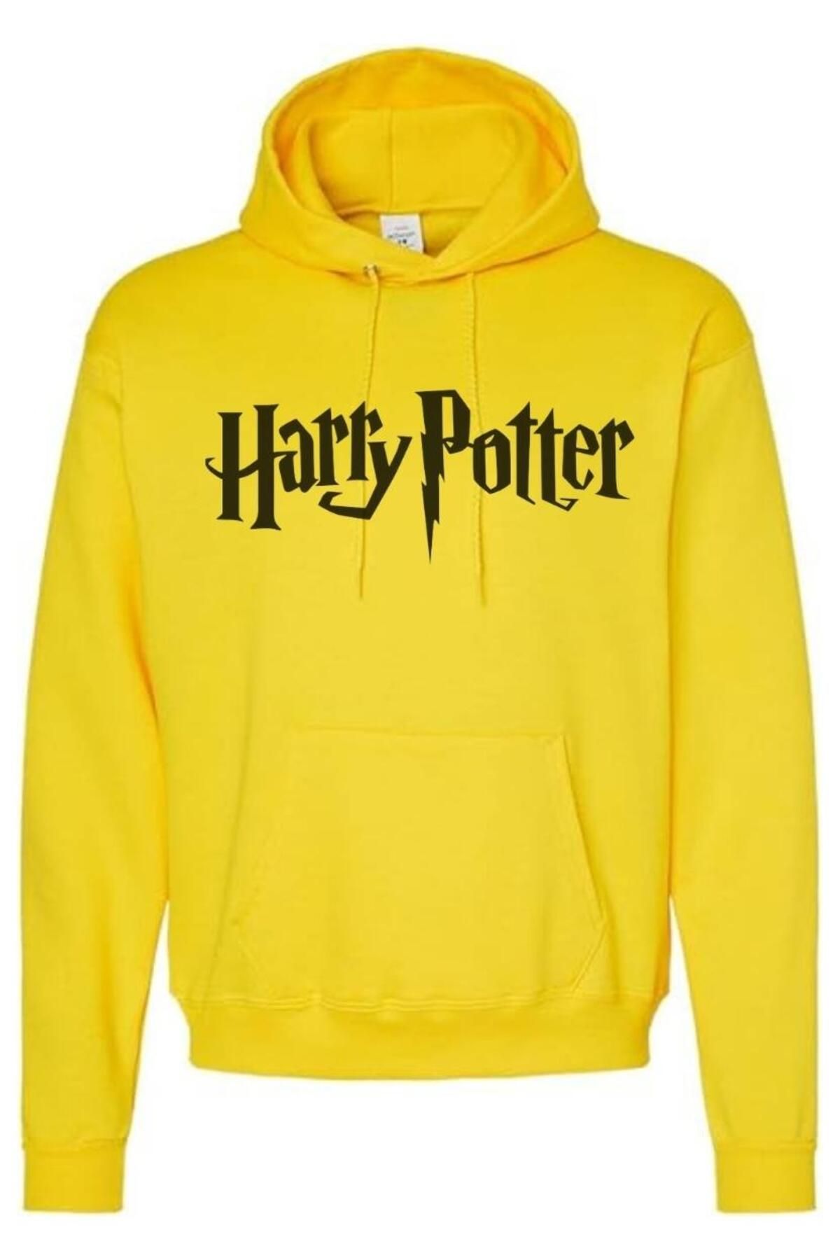 Di pigna UNISEX Di pigna Harry Potter Baskılı Sarı Kapüşonlu Sweatshirt