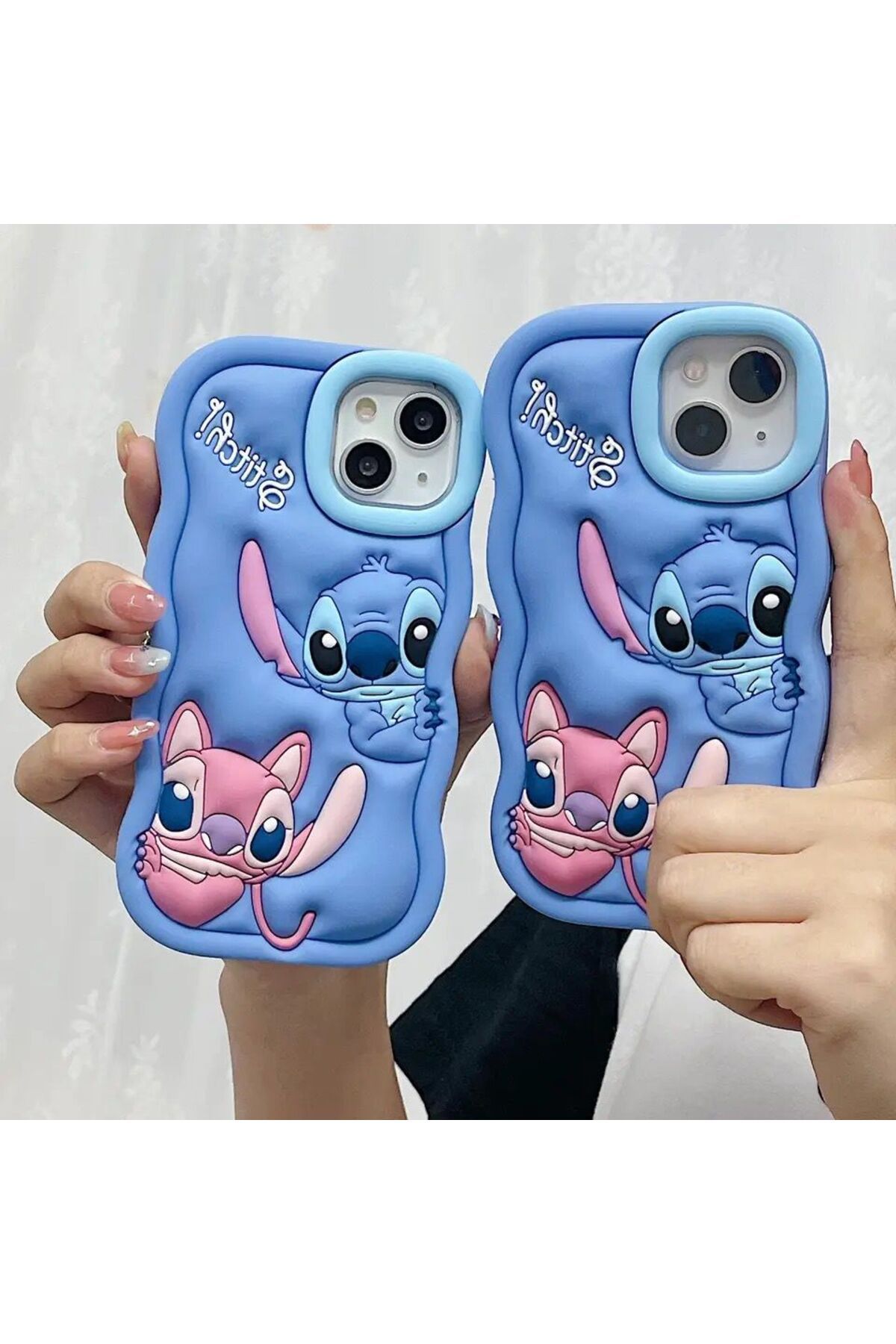 kilifsuar mobile aksesuar iPhone 13 Uyumlu Stitch Disney Lilo Ve Stiç Silikon Kılıf
