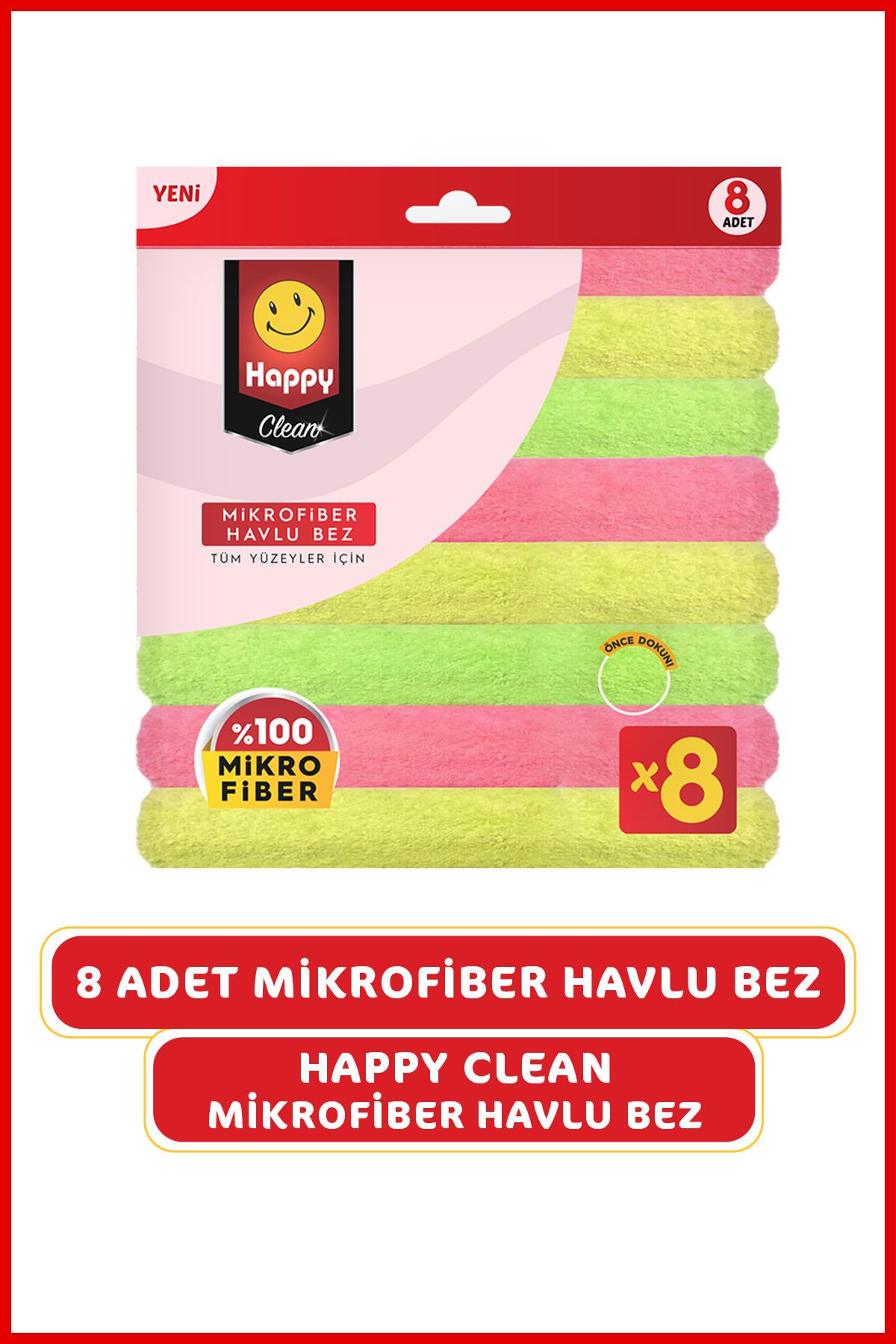 Happy Clean Mikrofiber Havlu Bez 8 Adet