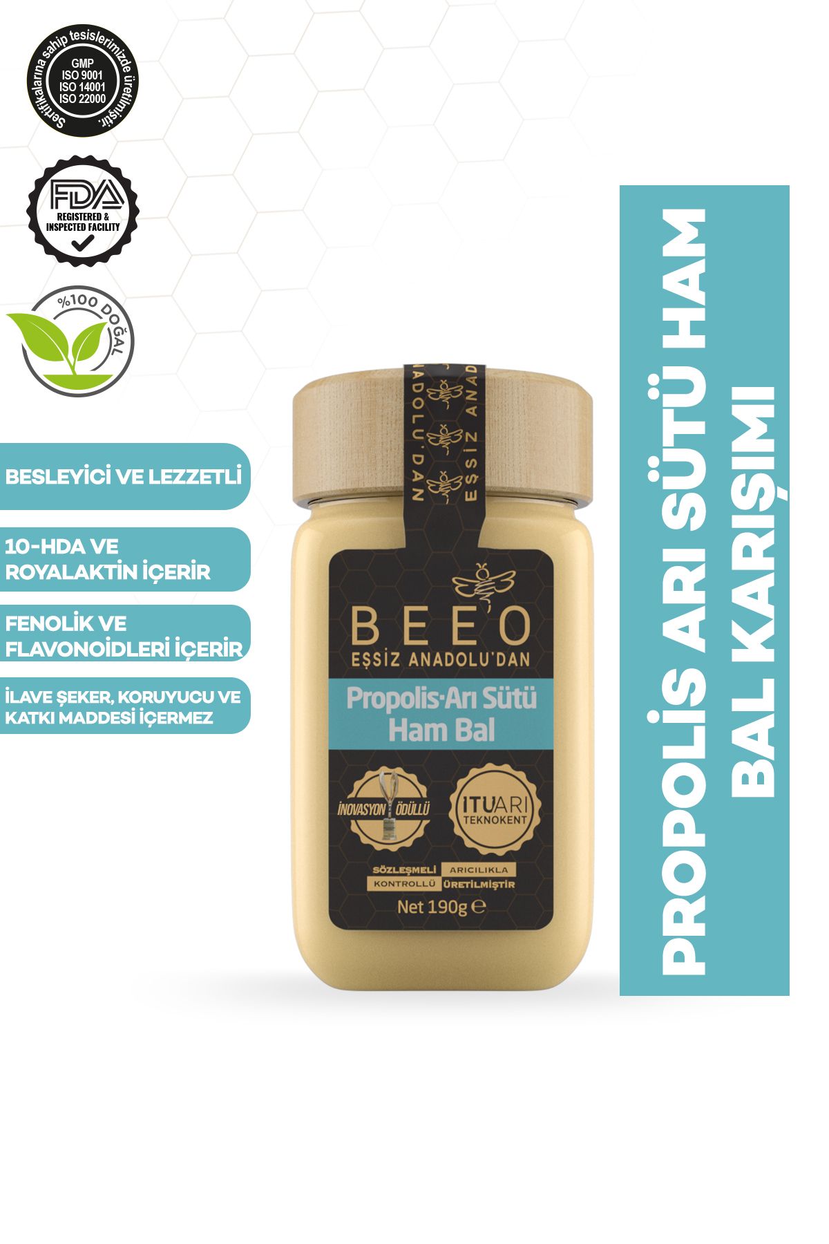 Beeo Propolis - Arı Sütü - Ham Bal 190 G (yetişkin)