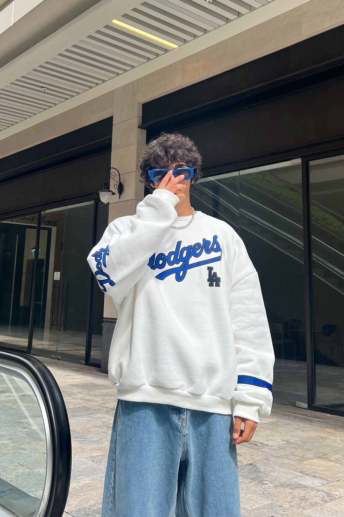 Flaw Wear Dodgers Baskılı Oversize Sweatshirt