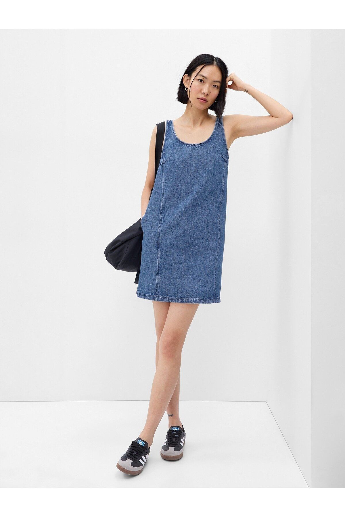 GAP Kadın Mavi Mini Denim Elbise