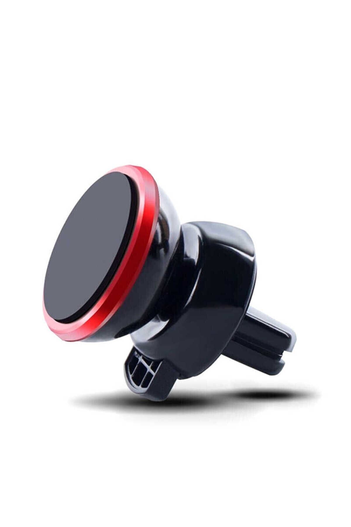 Dolia Araç İçi Telefon Tutucu Güçlü Sarsmaz Manyetik Tutucu Havalandırma Mandallı Standlı Tutacak Kırmızı