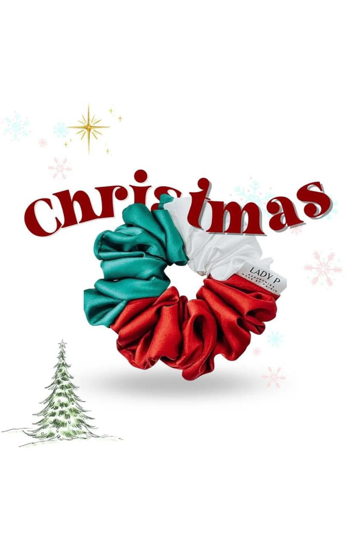 Donna Liberta Kadın 3 Renk Saten Saç Lastik Toka Seti Yılbaşına Özel Noel Saç Tokası Christmas Scrunchie