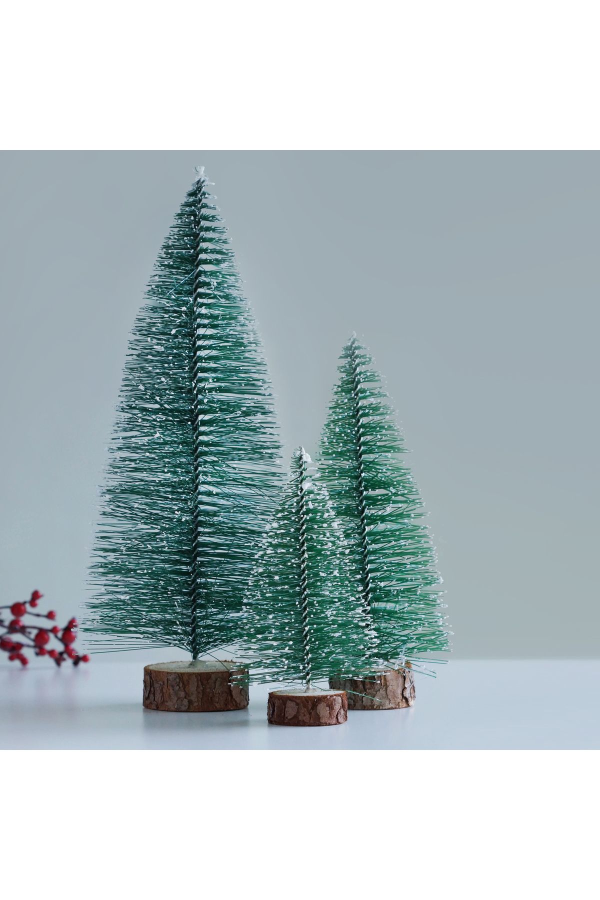 Bimotif Minyatür yılbaşı karlı çam ağacı 9 cm