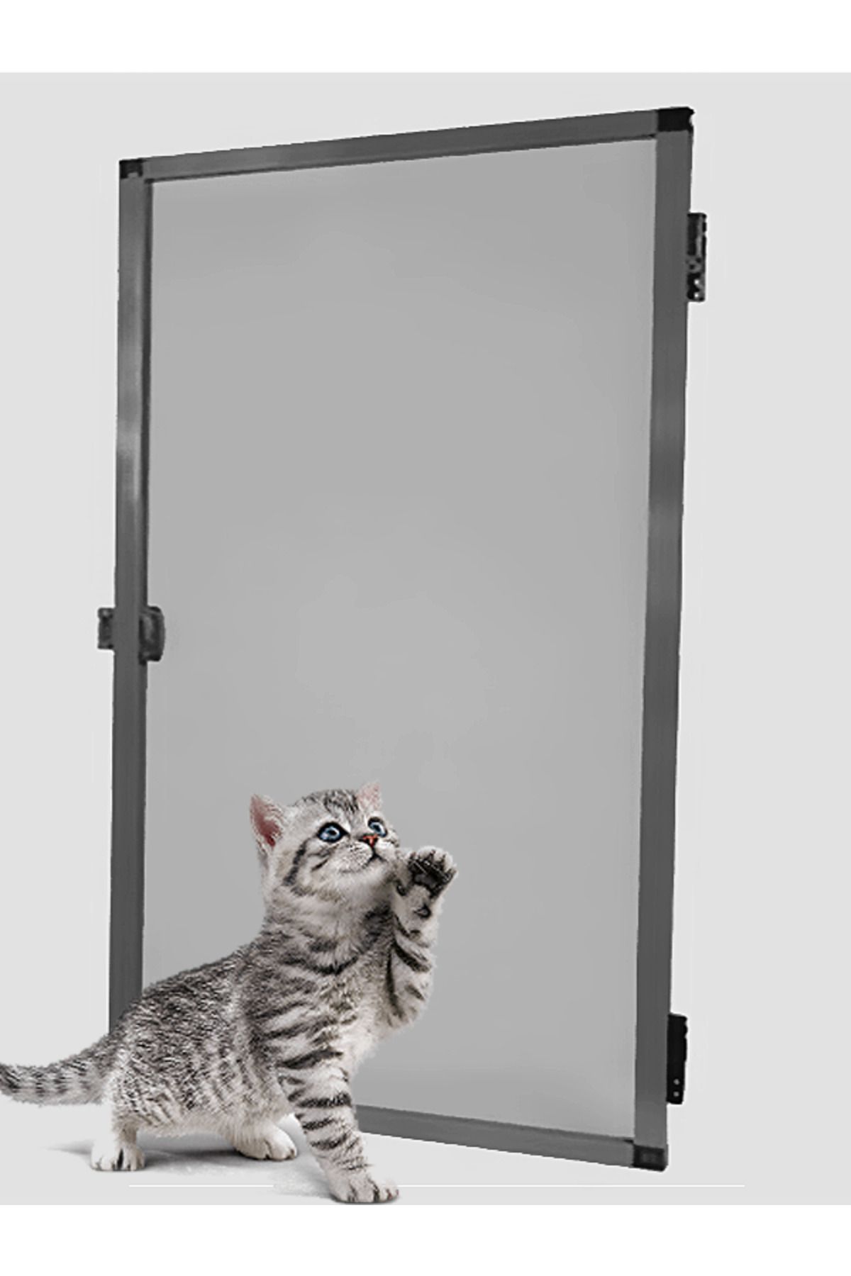 Kamataş Yırtılmaz Menteşeli Pencere Kedi Sinekliği (PET TÜL) Antrasit 70x130 Cm. Özel Ölçü Verebilirsiniz.
