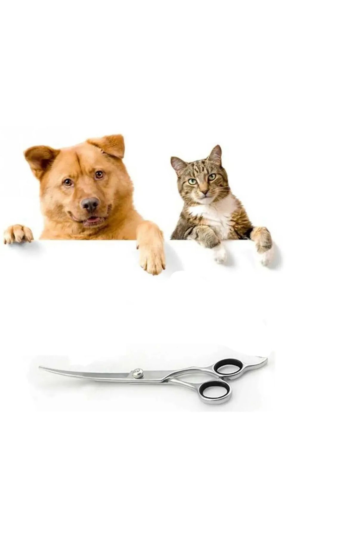 valkyrie Profesyonel Kavisli ( Oval) 7 inç Pet Kedi Köpek Evcil Hayvan Saç Tüy Kesme Şekil Verme Makası
