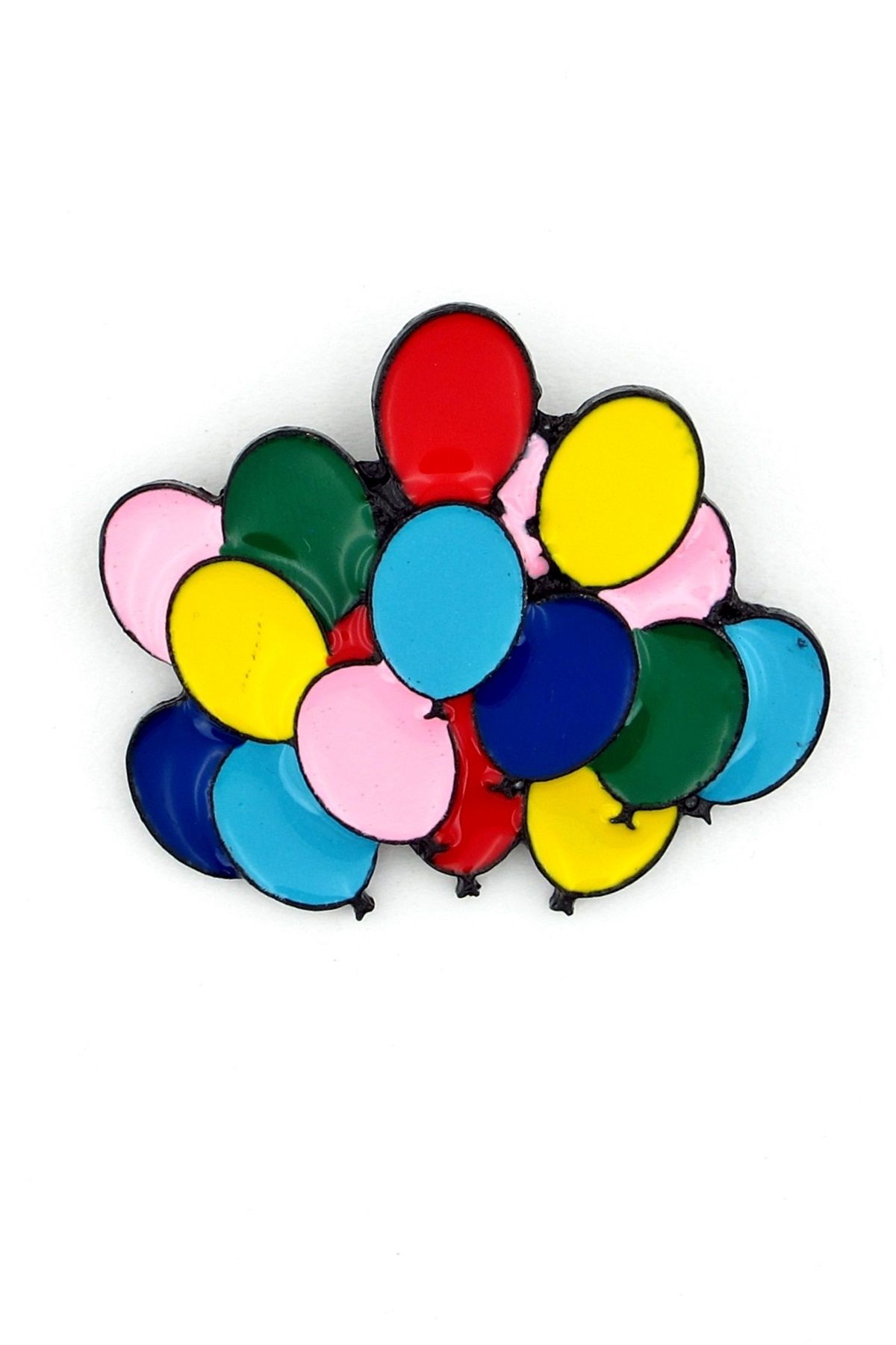 Solfera Renkli Uçan Balonlar Yaka Çanta Süsü Metal Rozet Pin RZ141