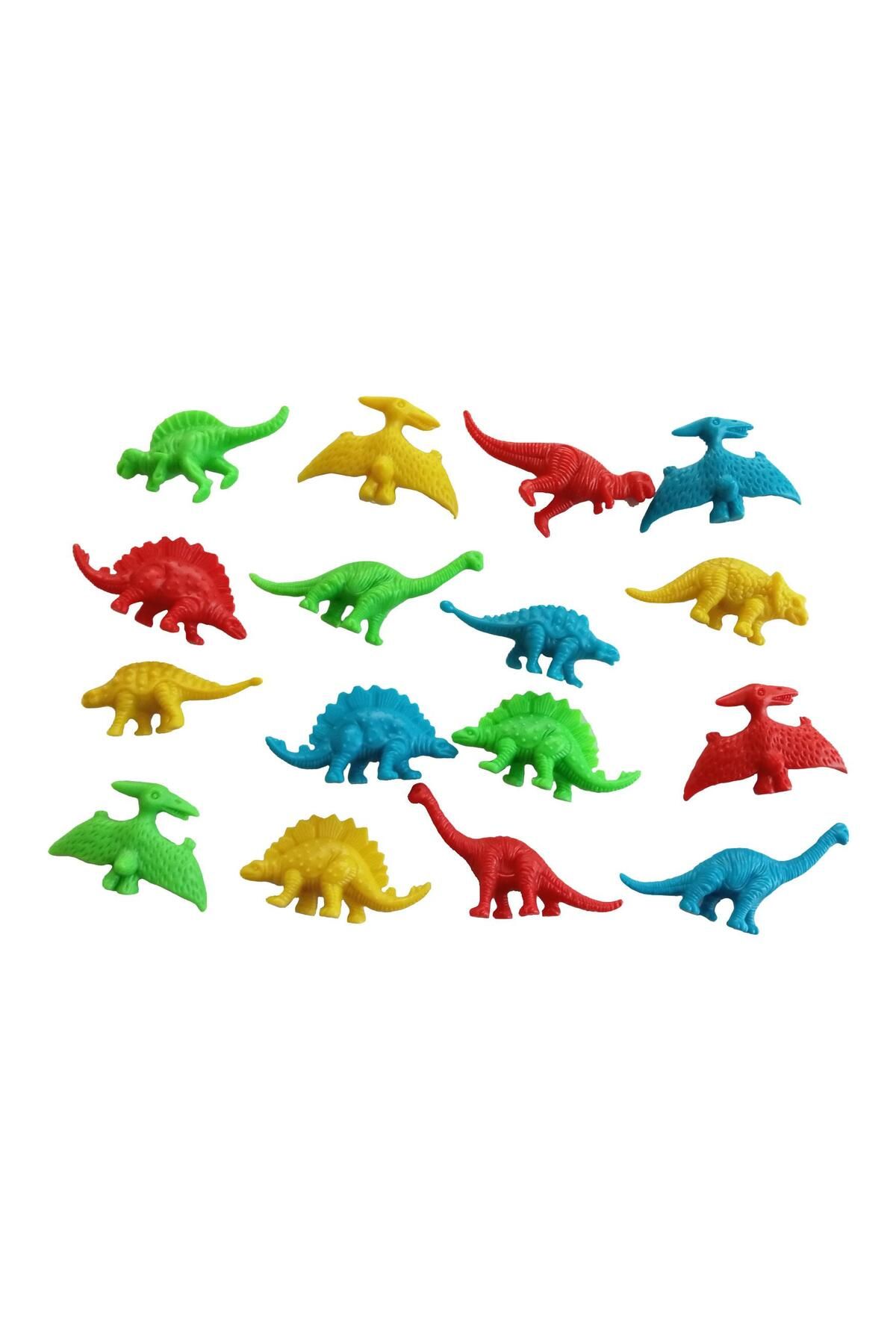 indirimlial 20 Aset 4 Farklı Renk Dinazor Seti Plastik Dinozor Oyuncak