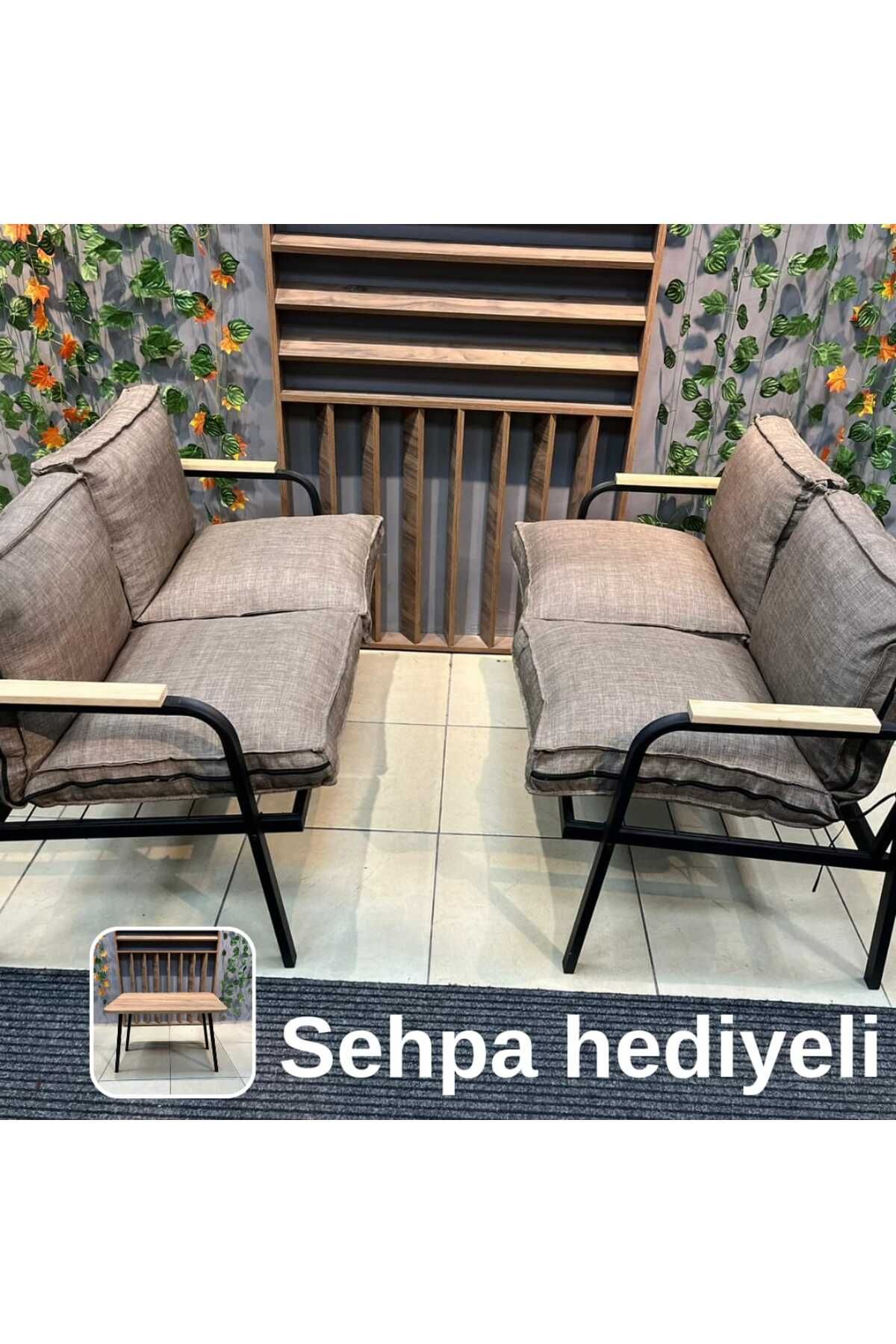 Dekoroom's Vera 2+2 Bahçe Balkon Mobilyası + SEHPA HEDİYELİ