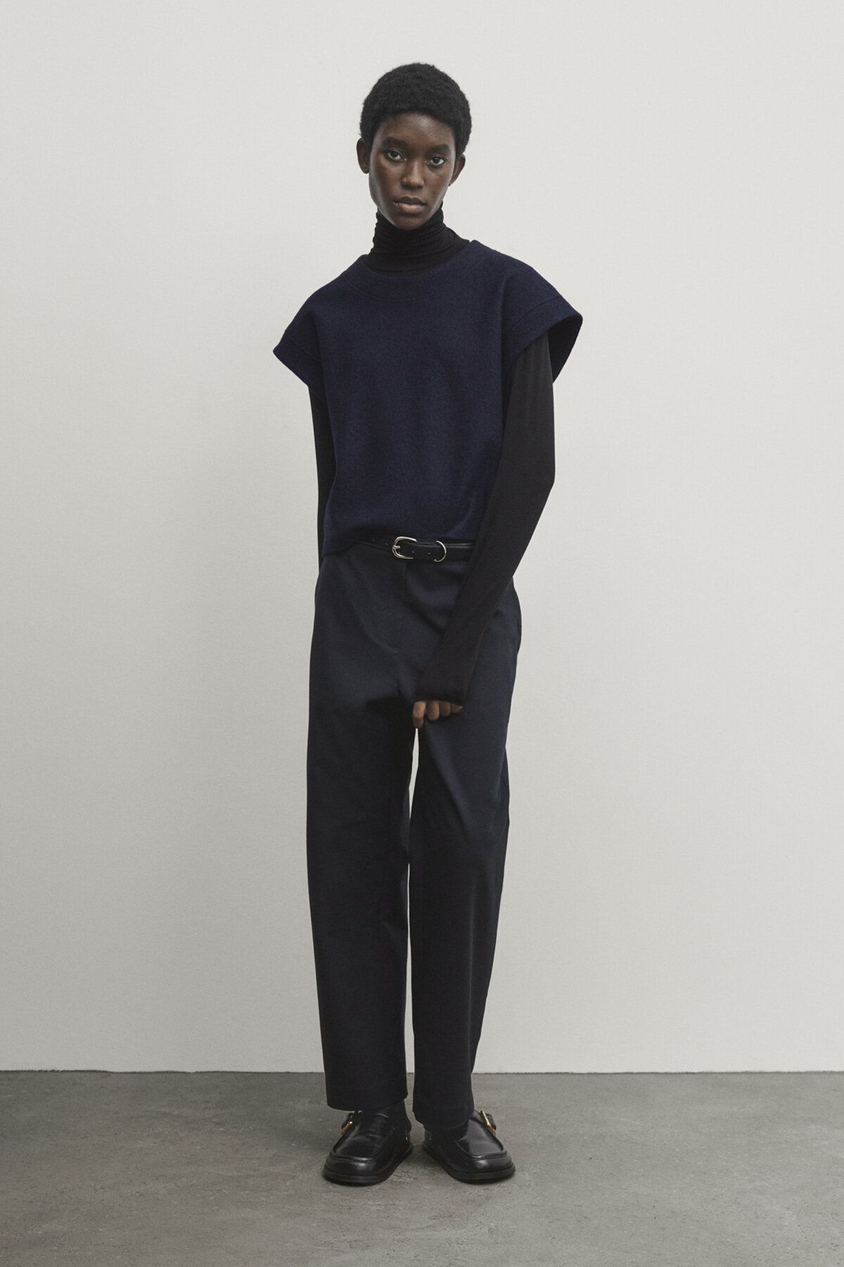 Massimo Dutti Pamuk karışımlı crop straight fit pantolon